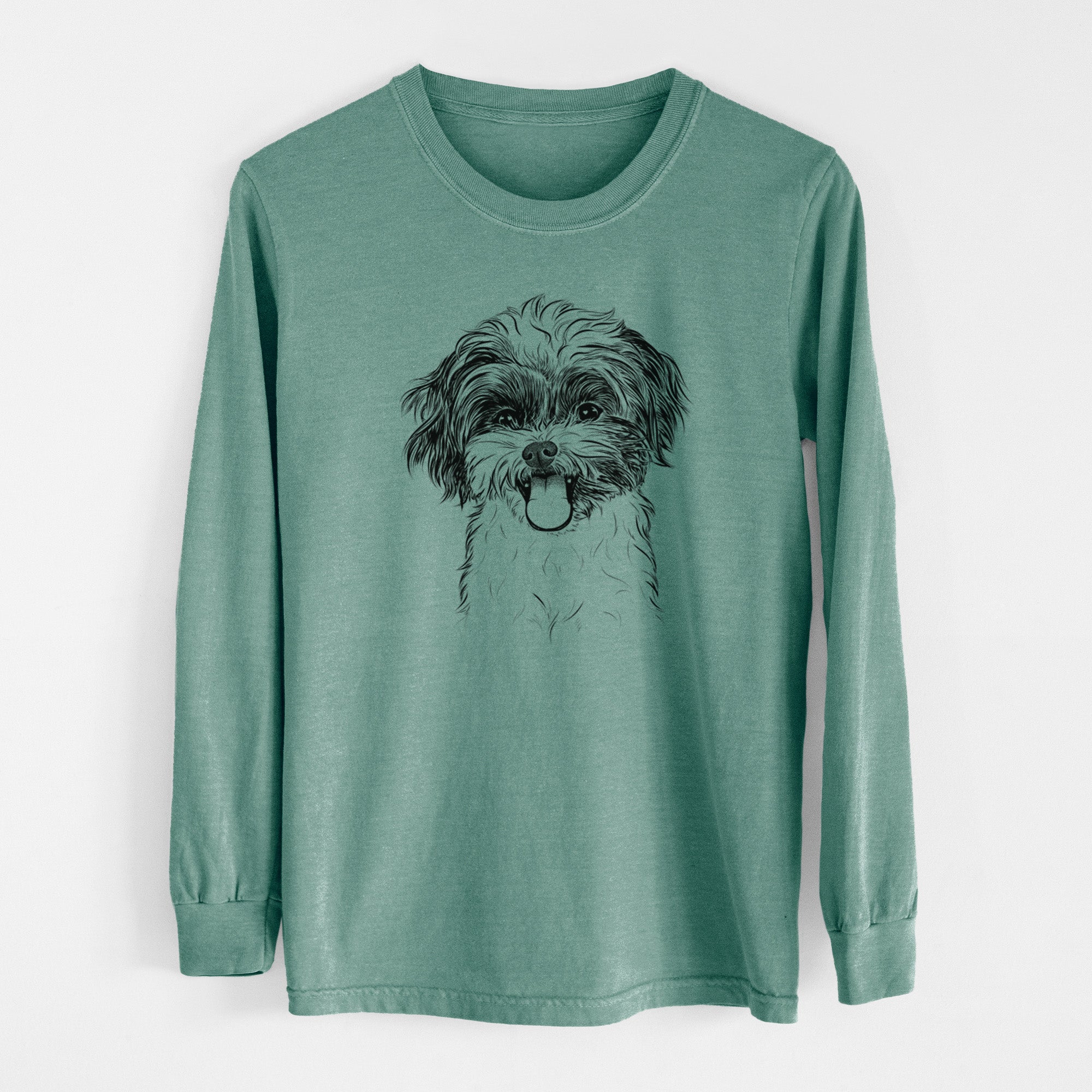 Bare Pepper the Shihpoo - Men's Heavyweight 100% Cotton Long Sleeve