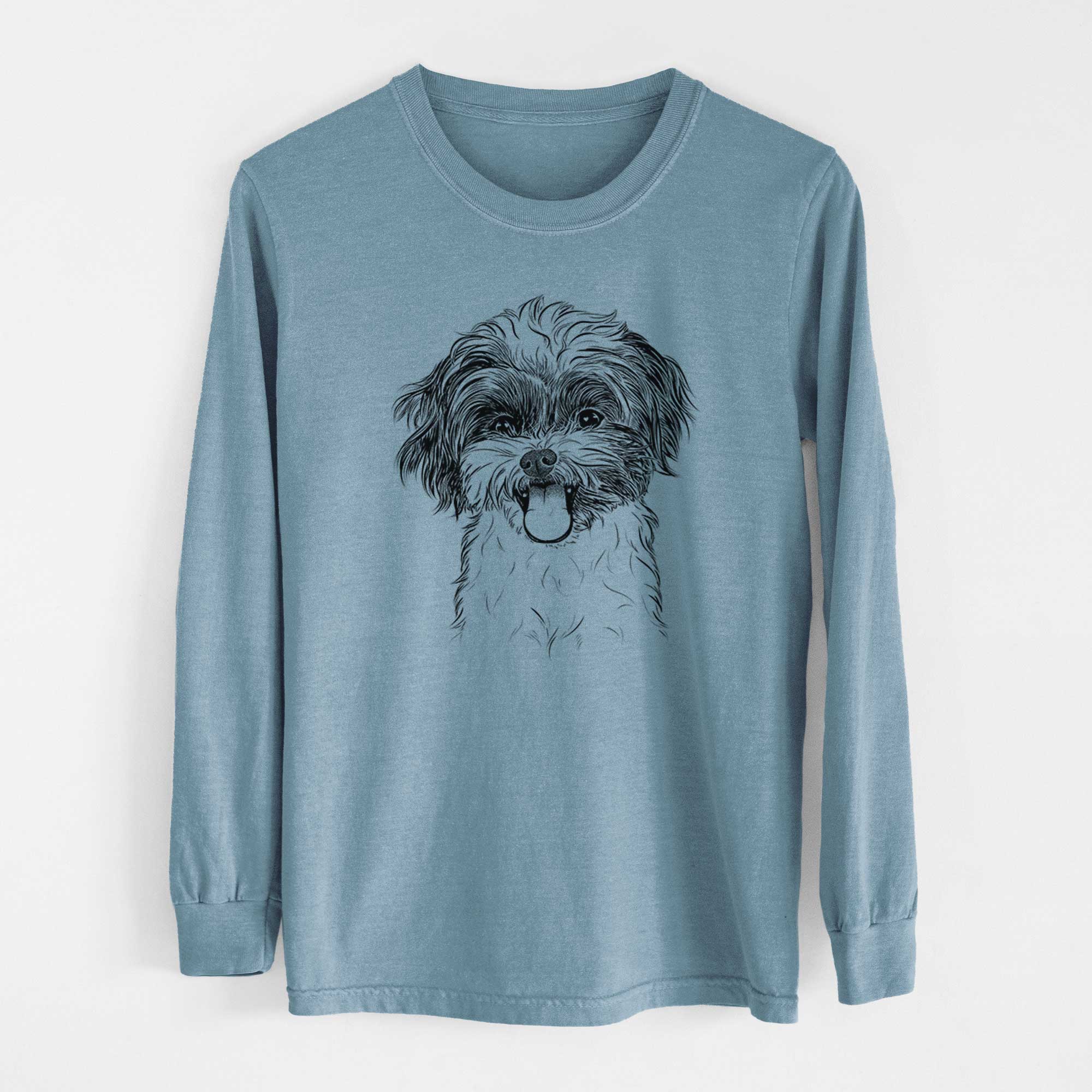 Bare Pepper the Shihpoo - Men's Heavyweight 100% Cotton Long Sleeve