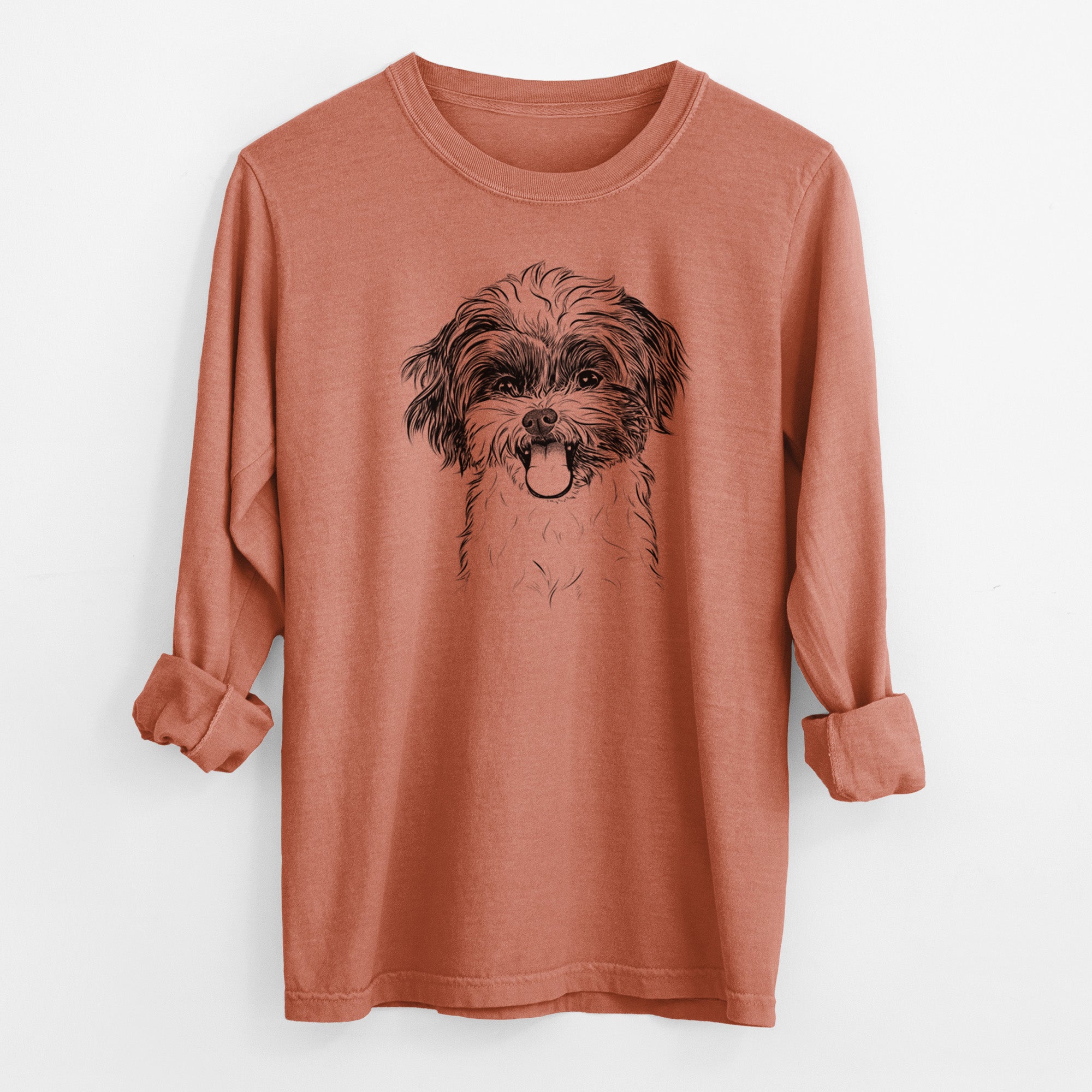 Bare Pepper the Shihpoo - Men's Heavyweight 100% Cotton Long Sleeve