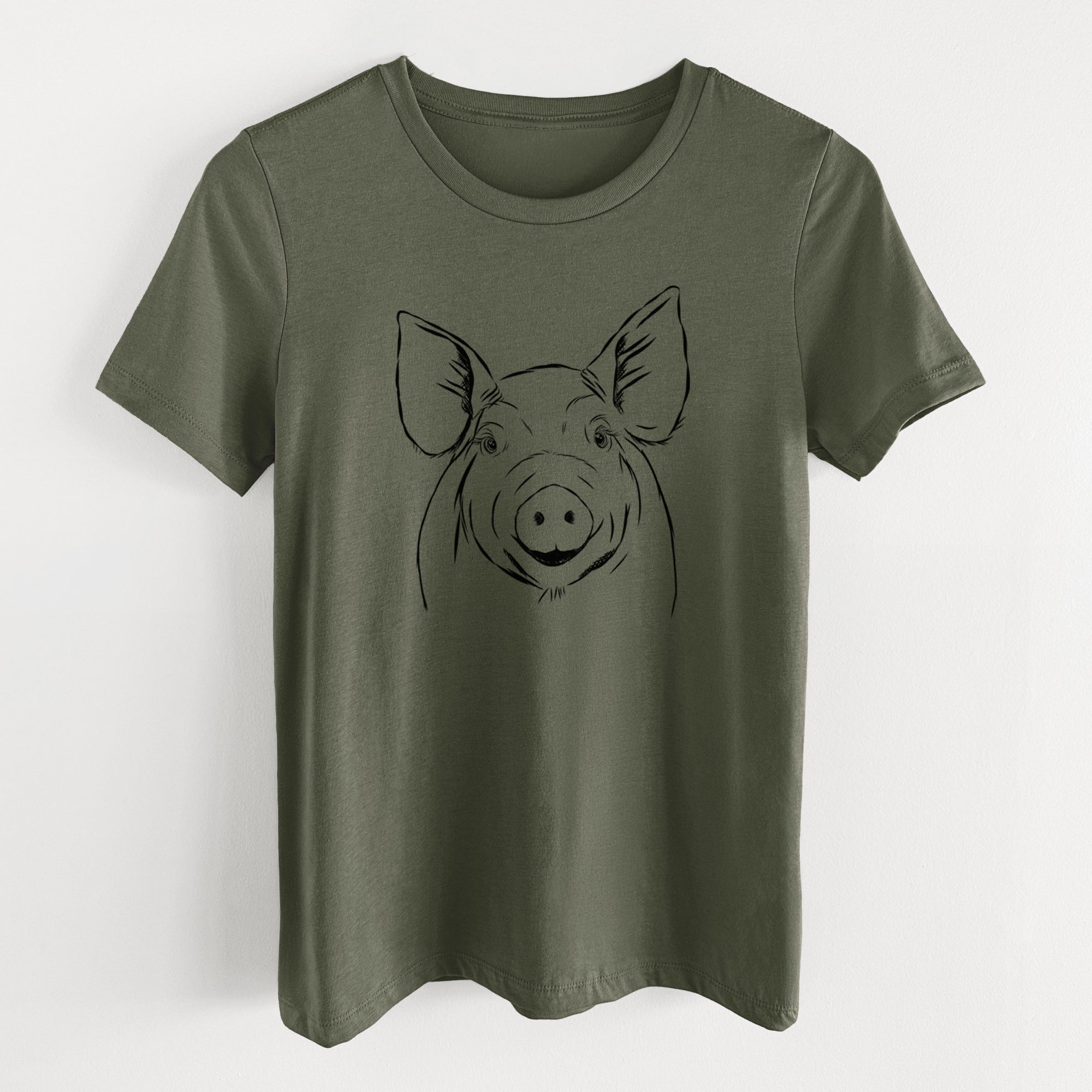 Bare Perry the Pig - Women's Lightweight Relaxed Fit 100% Cotton Crewneck