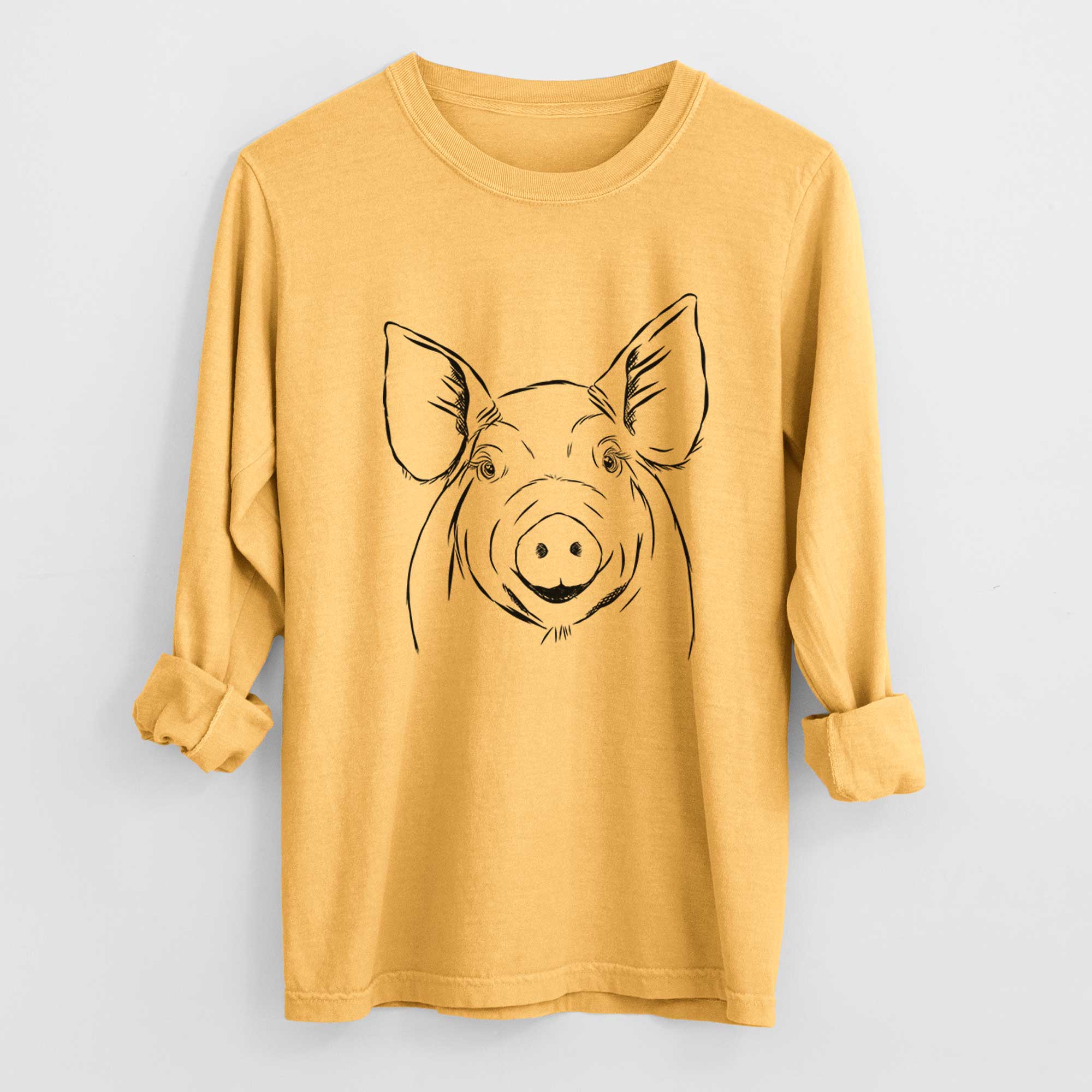 Bare Perry the Pig - Men's Heavyweight 100% Cotton Long Sleeve