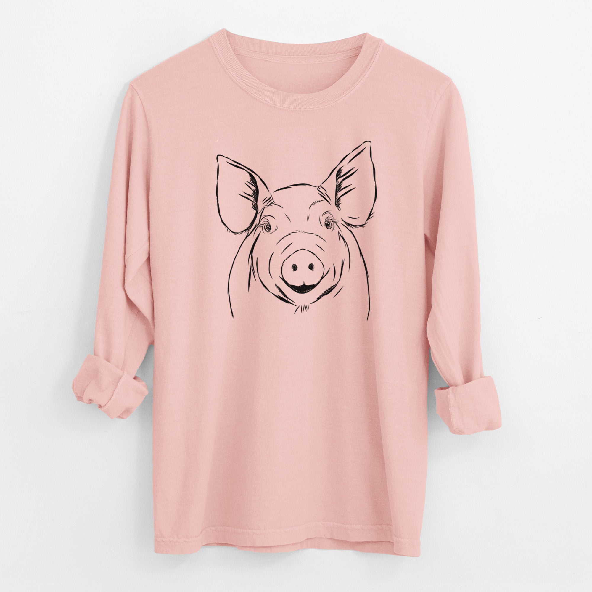 Bare Perry the Pig - Men's Heavyweight 100% Cotton Long Sleeve