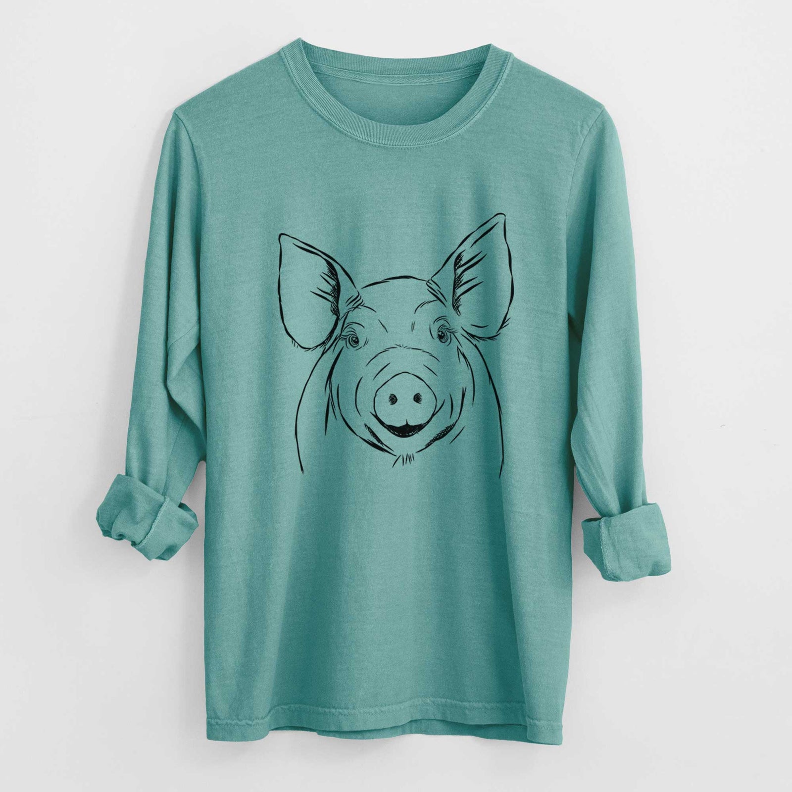 Bare Perry the Pig - Men's Heavyweight 100% Cotton Long Sleeve