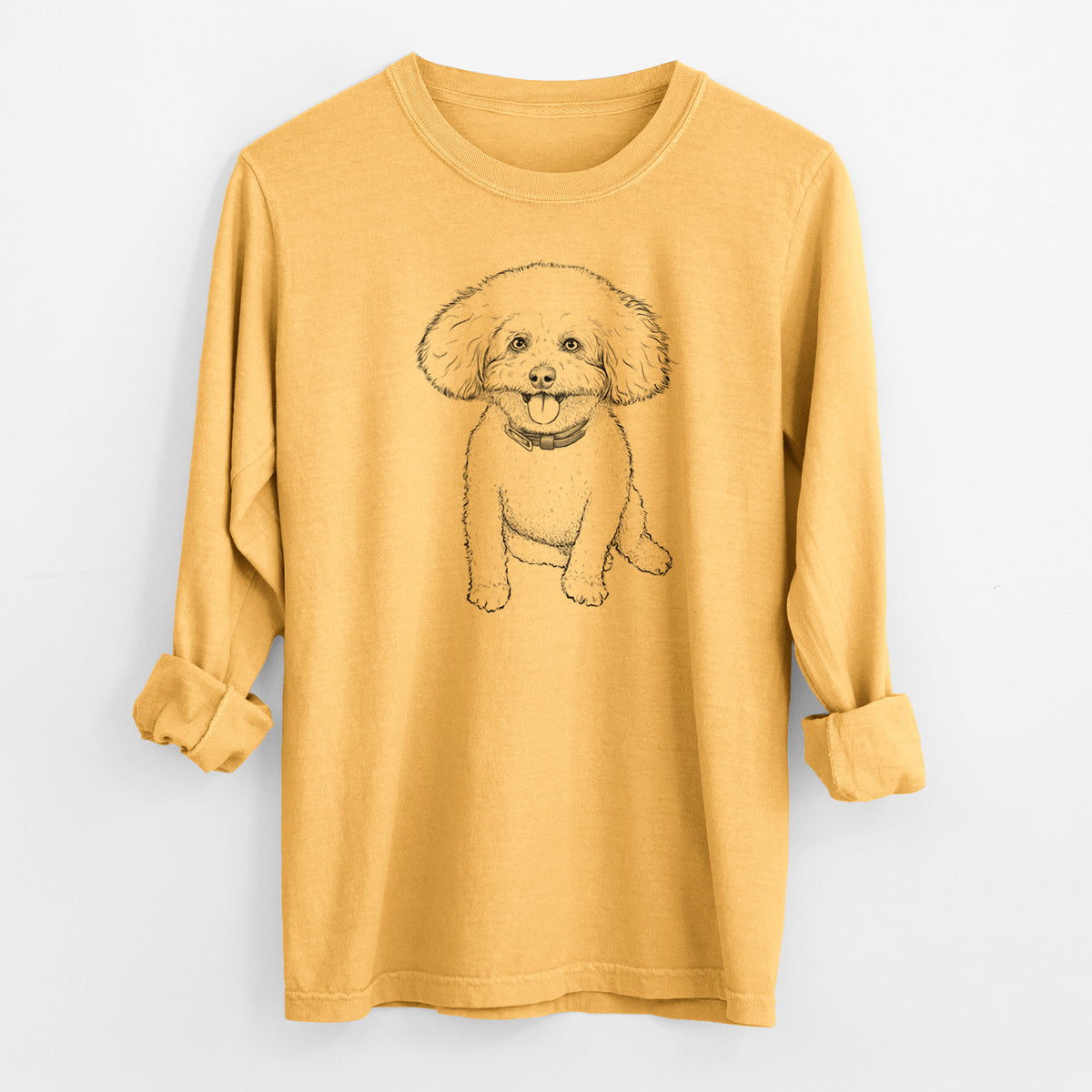 Bare Peyton the Bichon Frise - Men's Heavyweight 100% Cotton Long Sleeve