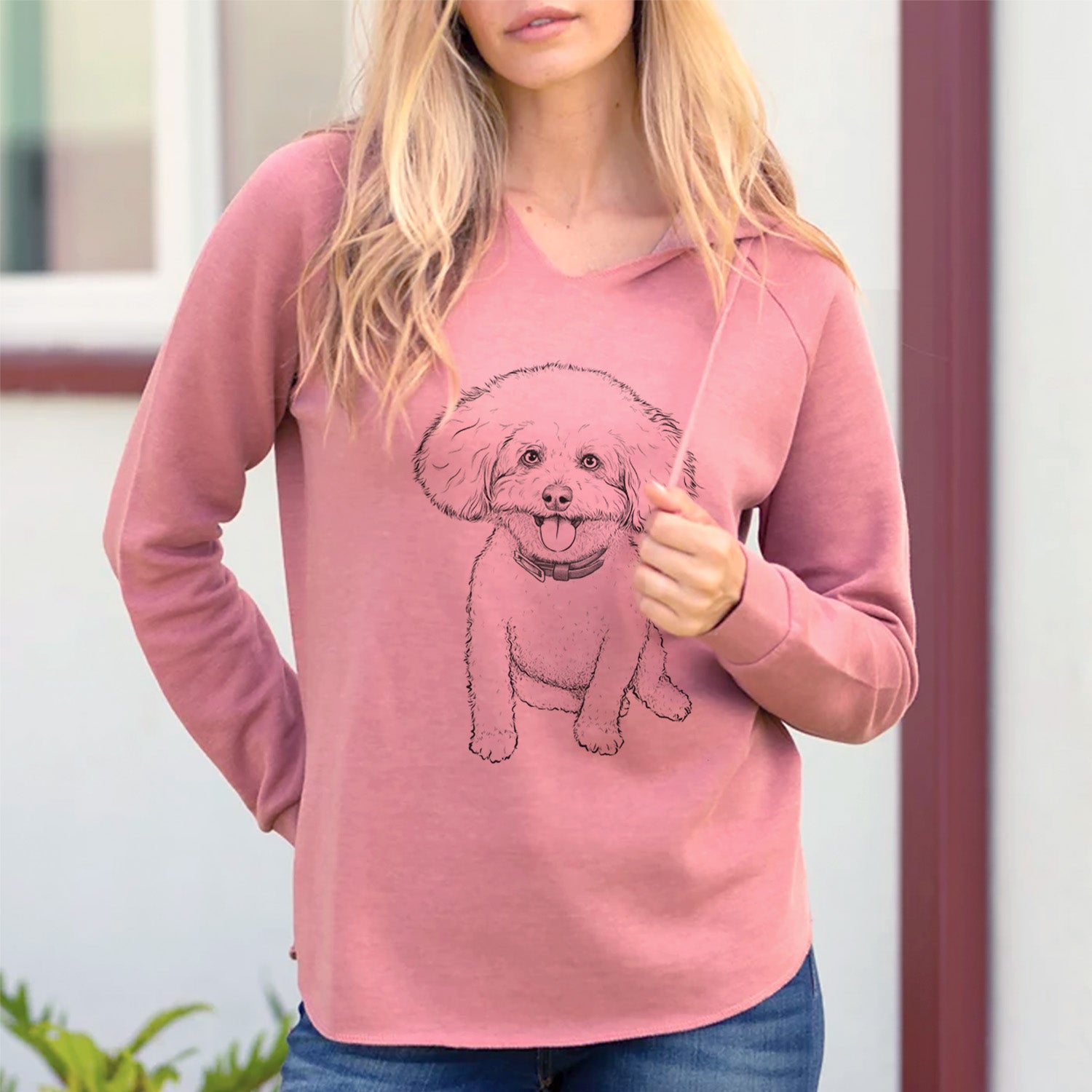 Bare Peyton the Bichon Frise - Cali Wave Hooded Sweatshirt