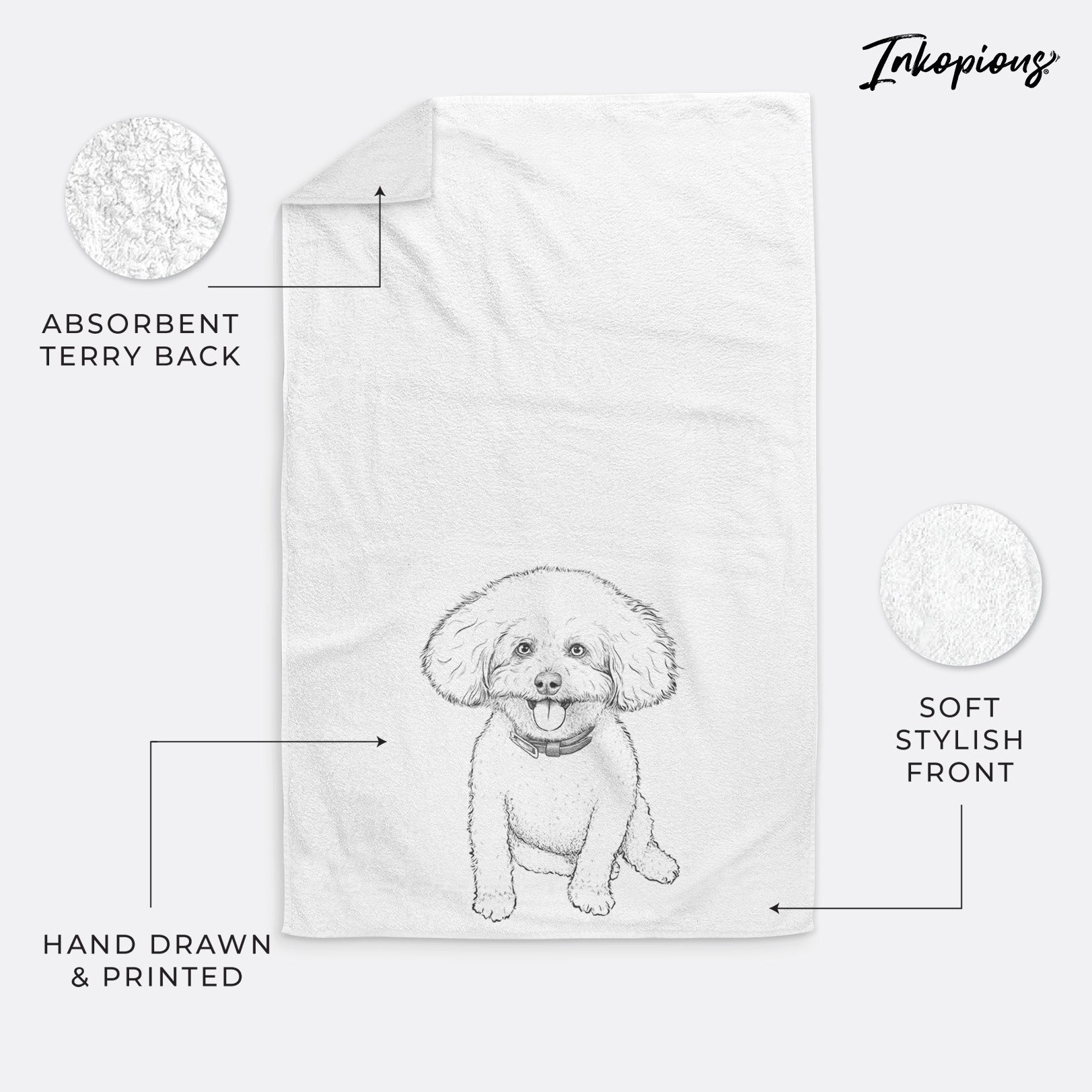 Peyton the Bichon Frise Premium Hand Towel