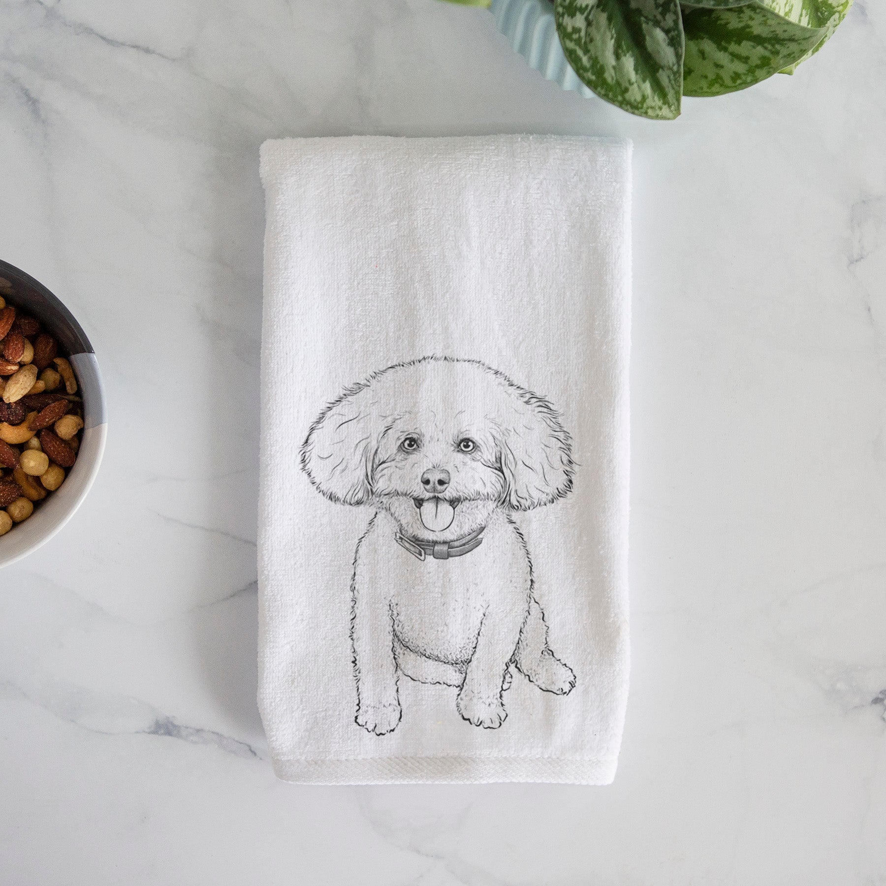 Peyton the Bichon Frise Premium Hand Towel