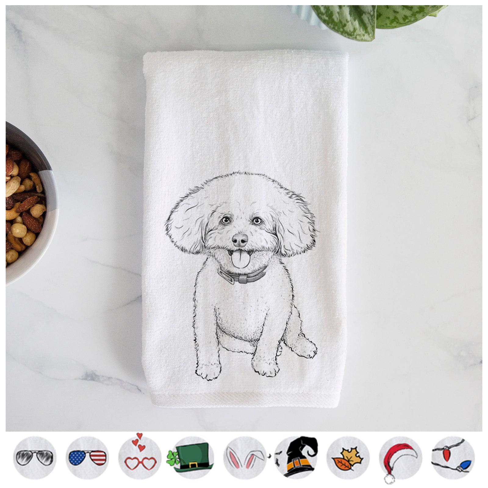 Peyton the Bichon Frise Premium Hand Towel