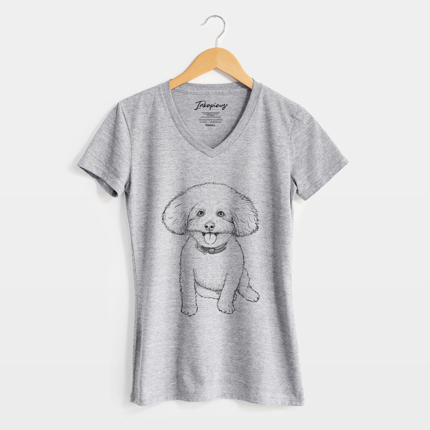 Bare Peyton the Bichon Frise - Women's V-neck Shirt