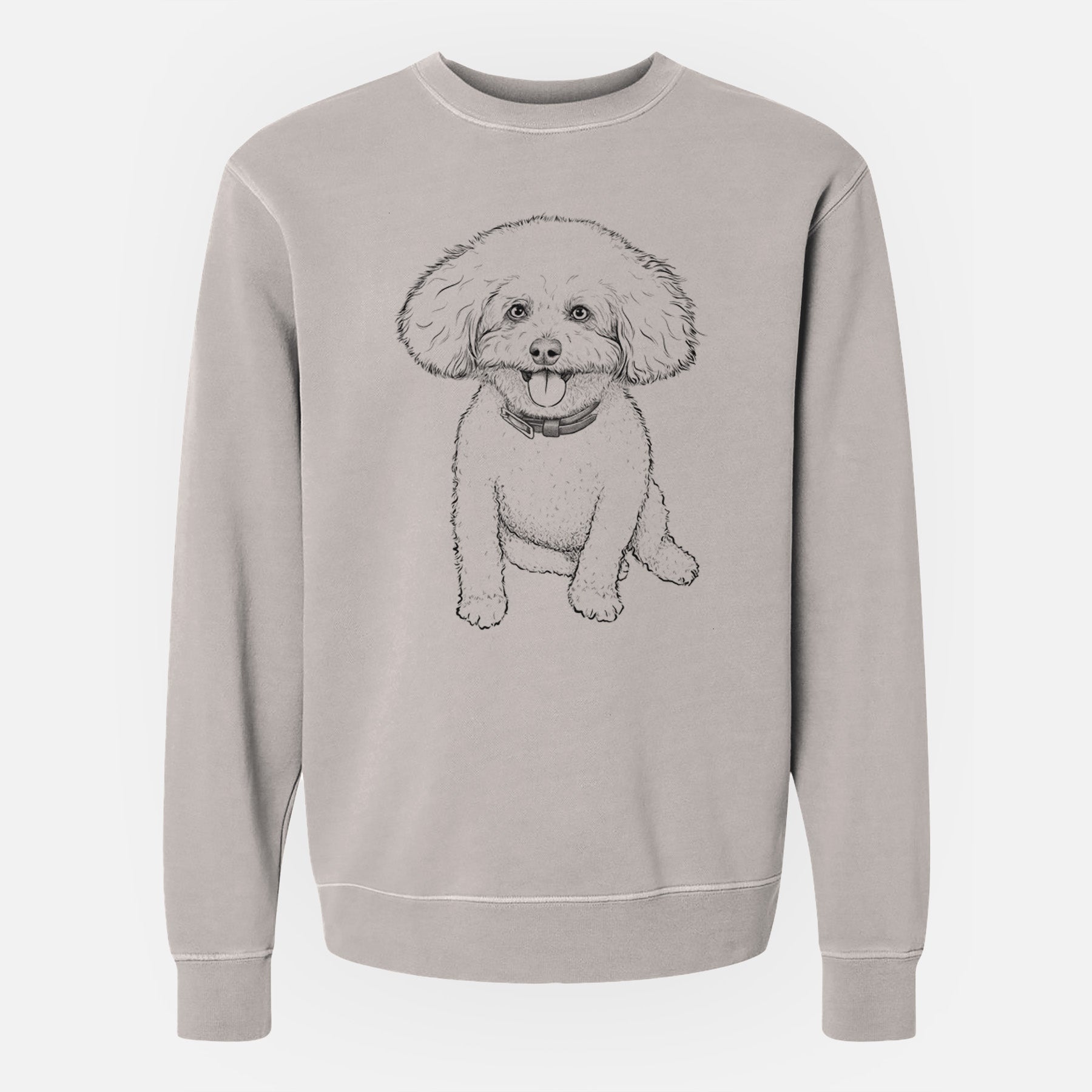 Bare Peyton the Bichon Frise - Unisex Pigment Dyed Crew Sweatshirt