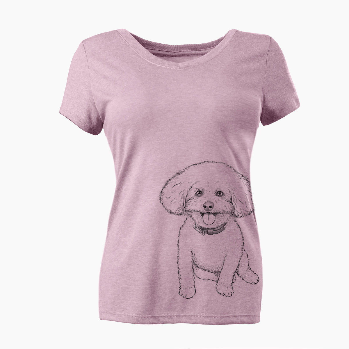 Bare Peyton the Bichon Frise - Women's V-neck Shirt