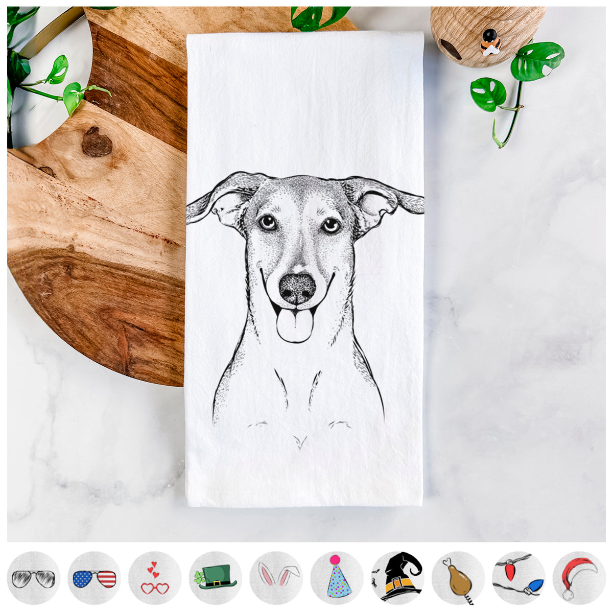 Phoebe the Corgi Mix Tea Towel