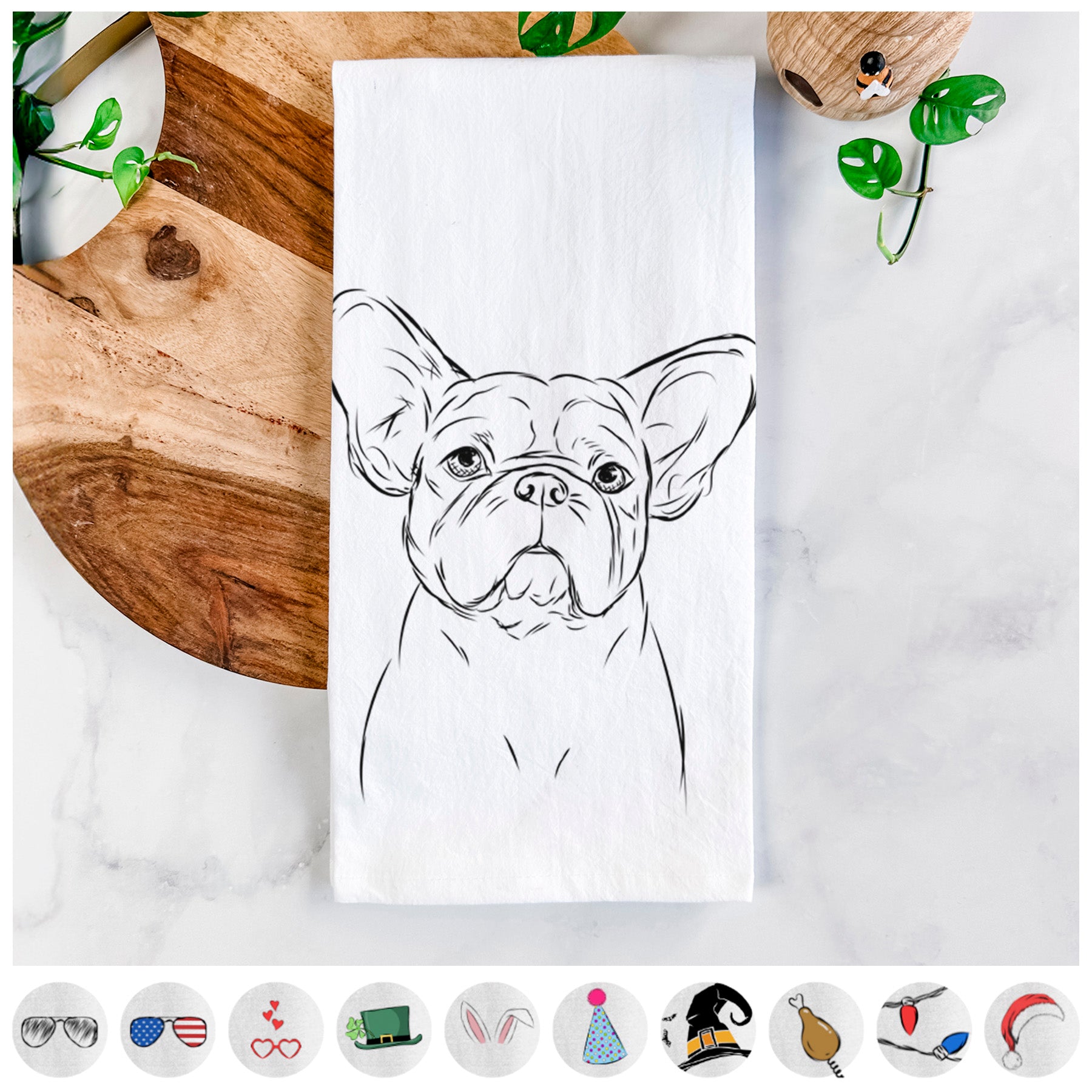 Pierre the French Bulldog Tea Towel