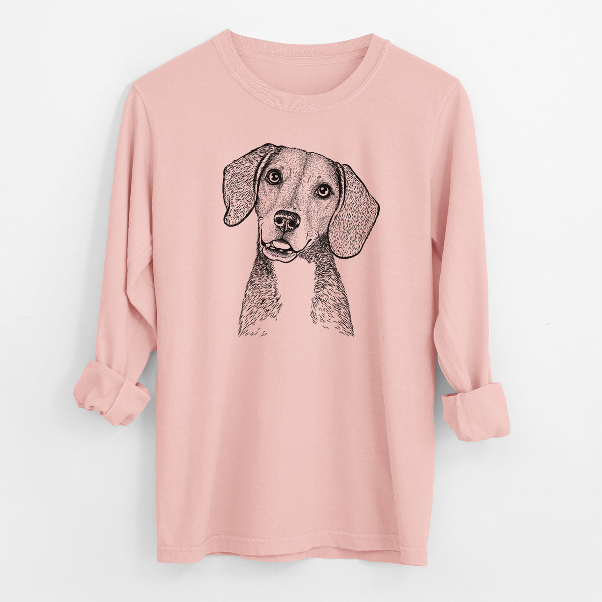 Bare Piggy the Beagle Mix - Men's Heavyweight 100% Cotton Long Sleeve