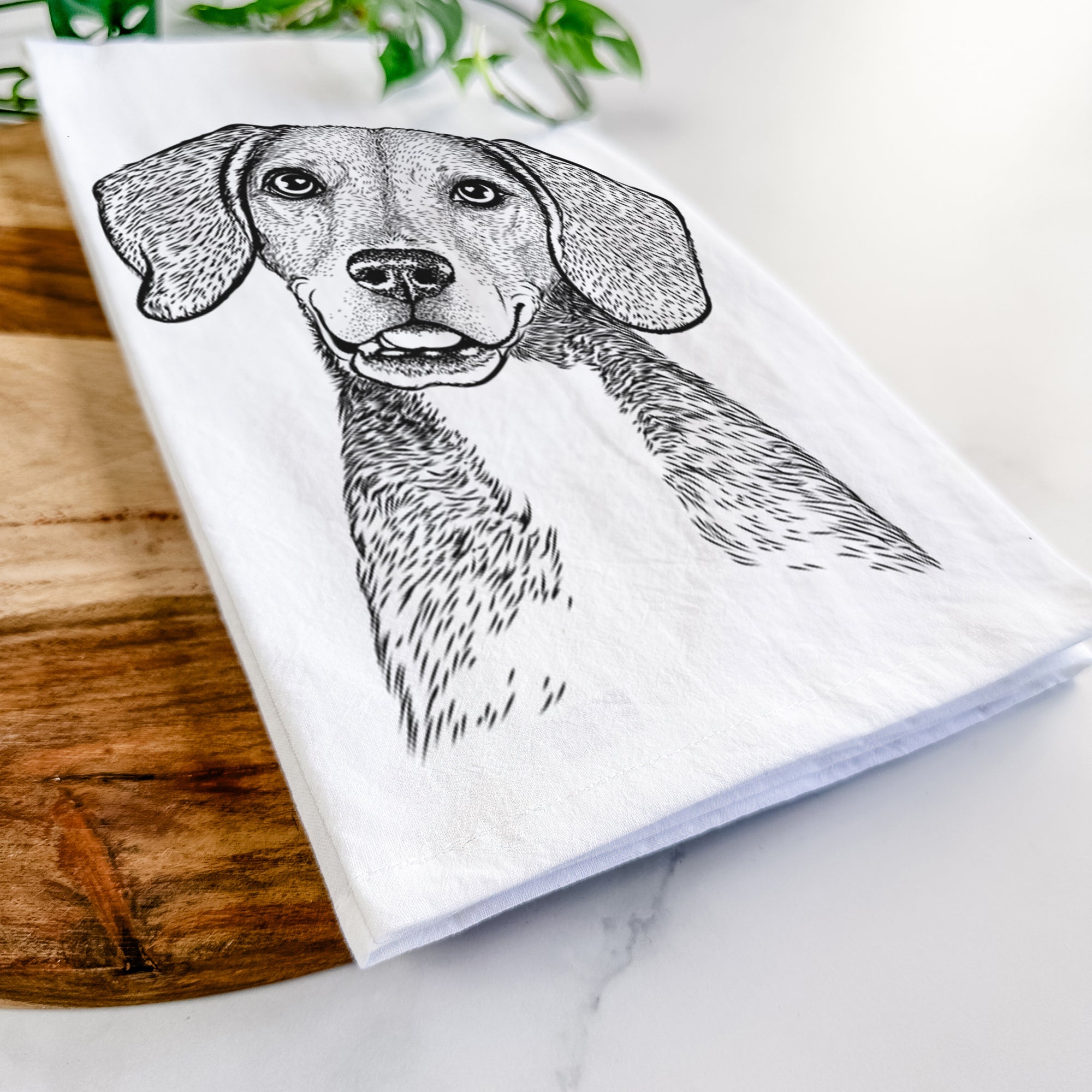 Piggy the Beagle Mix Tea Towel