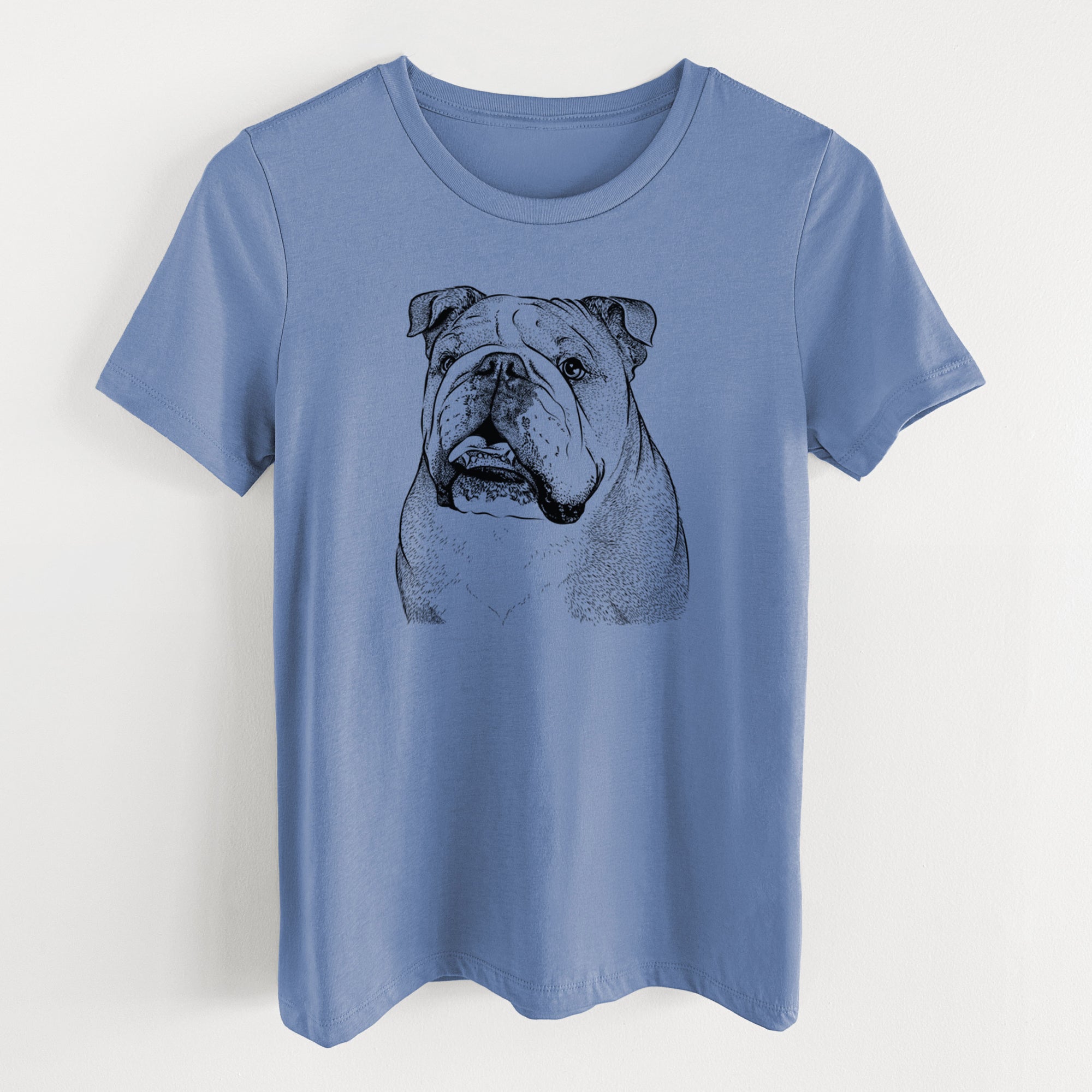 Bare Piggy the English Bulldog - Women's Lightweight Relaxed Fit 100% Cotton Crewneck