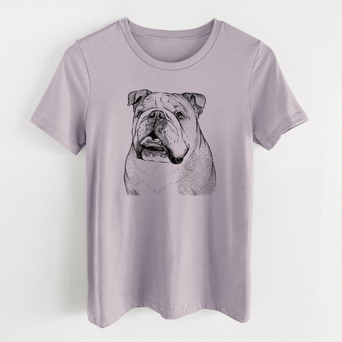 Bare Piggy the English Bulldog - Women&#39;s Lightweight Relaxed Fit 100% Cotton Crewneck