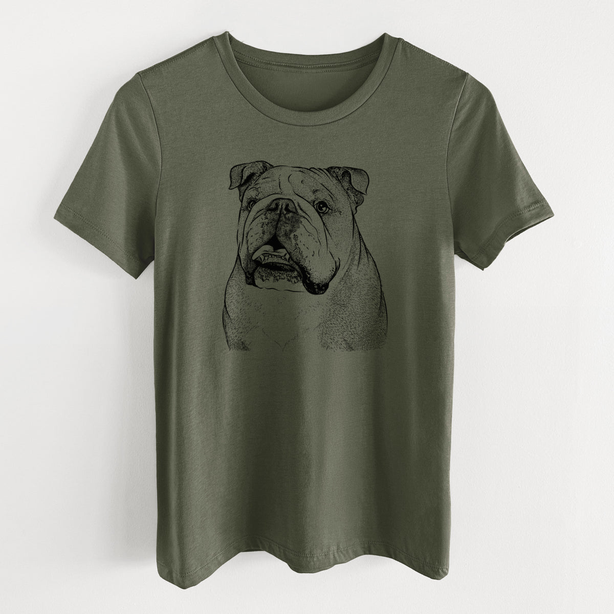 Bare Piggy the English Bulldog - Women's Lightweight Relaxed Fit 100% Cotton Crewneck
