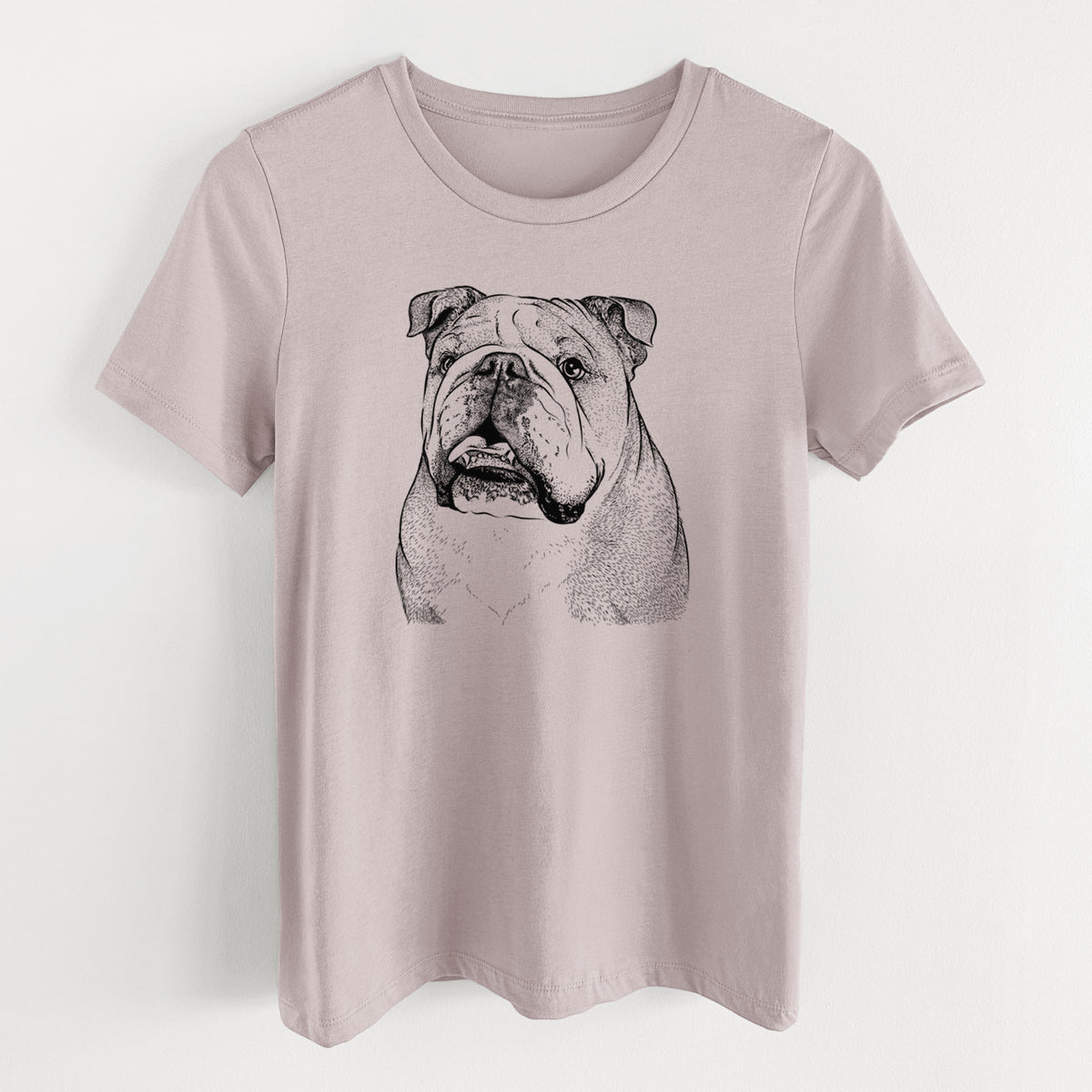 Bare Piggy the English Bulldog - Women's Lightweight Relaxed Fit 100% Cotton Crewneck
