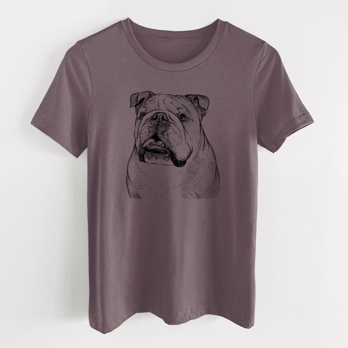 Bare Piggy the English Bulldog - Women's Lightweight Relaxed Fit 100% Cotton Crewneck