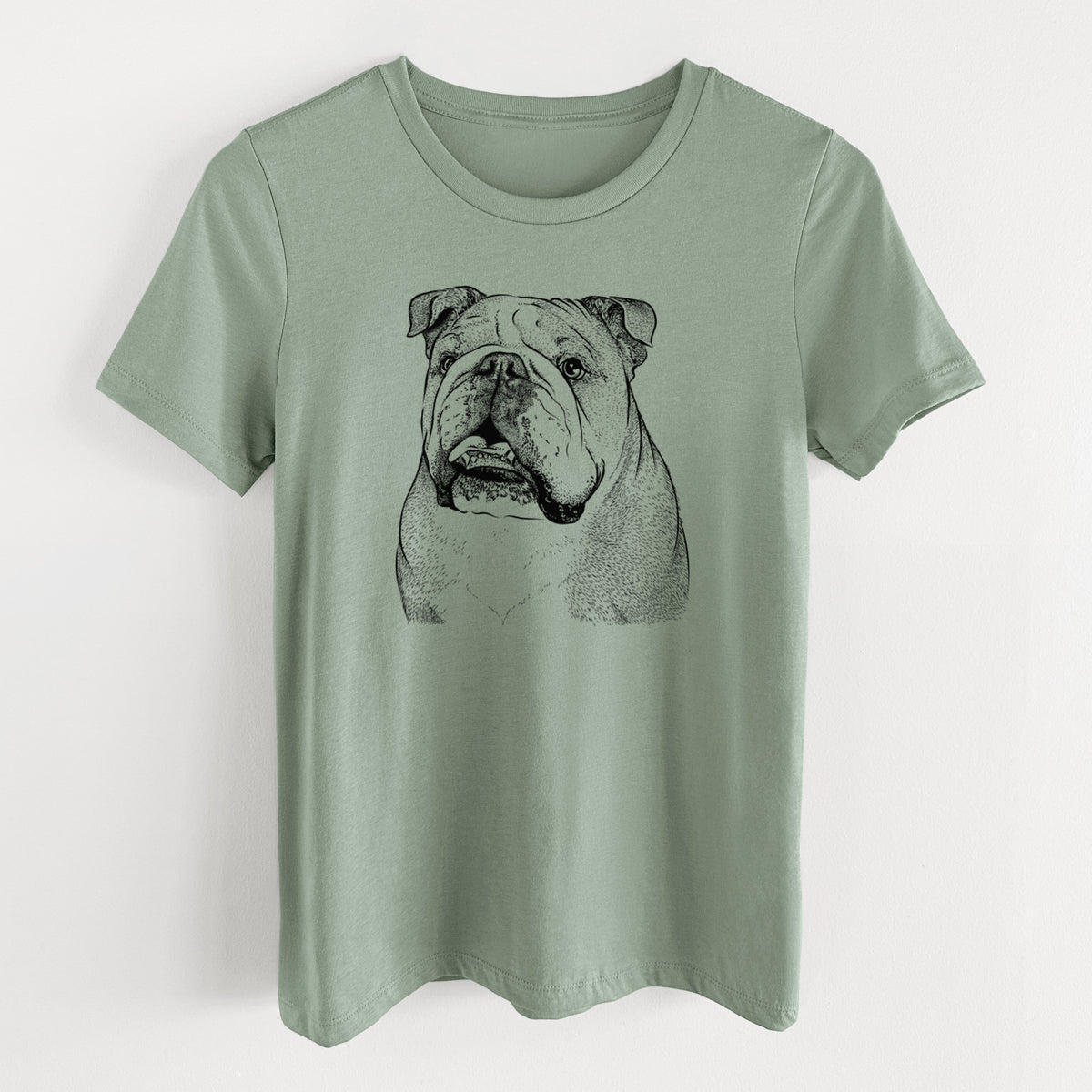 Bare Piggy the English Bulldog - Women's Lightweight Relaxed Fit 100% Cotton Crewneck