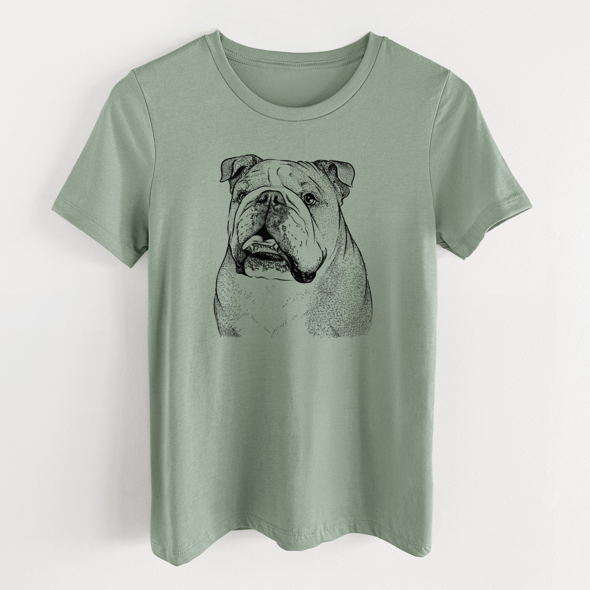Bare Piggy the English Bulldog - Women's Lightweight Relaxed Fit 100% Cotton Crewneck