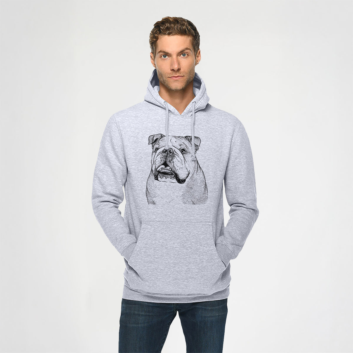 Piggy the English Bulldog- Heavyweight Fleece Hoodie