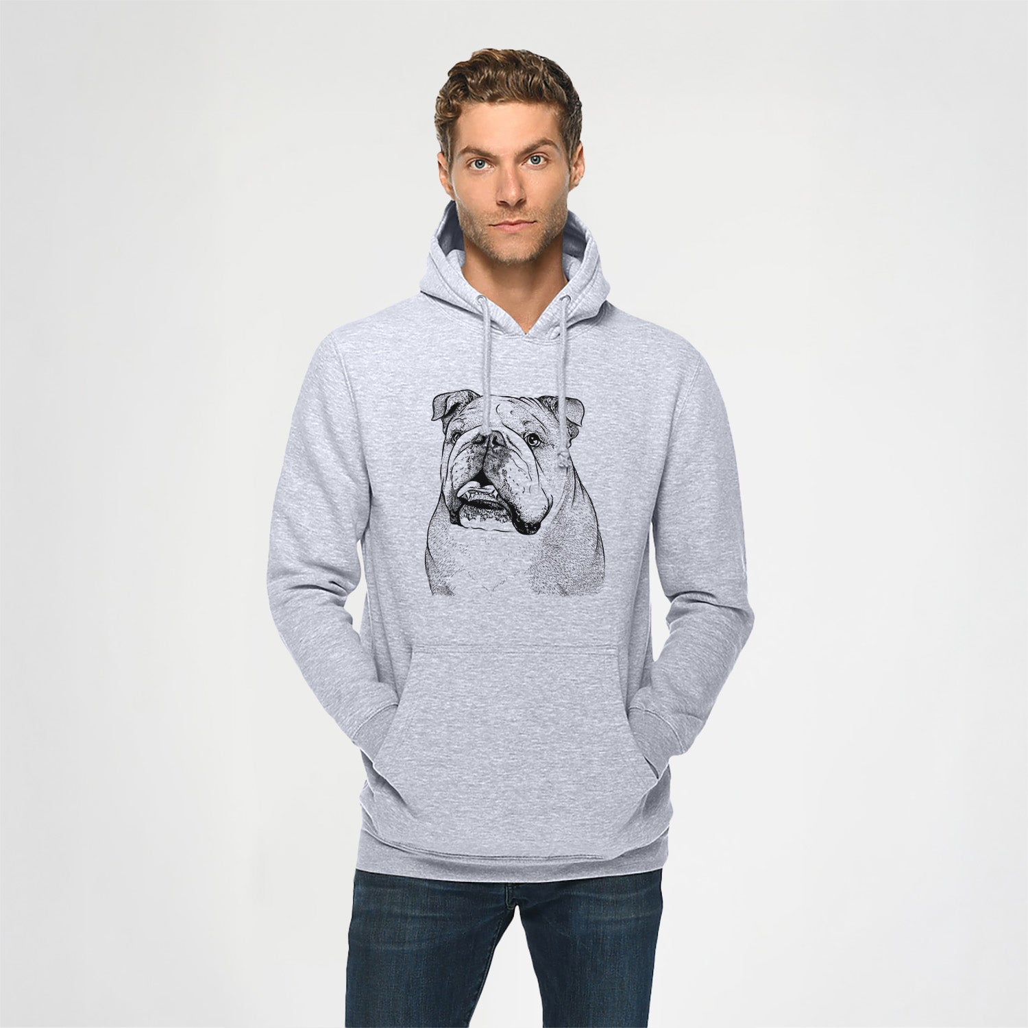 Piggy the English Bulldog- Heavyweight Fleece Hoodie
