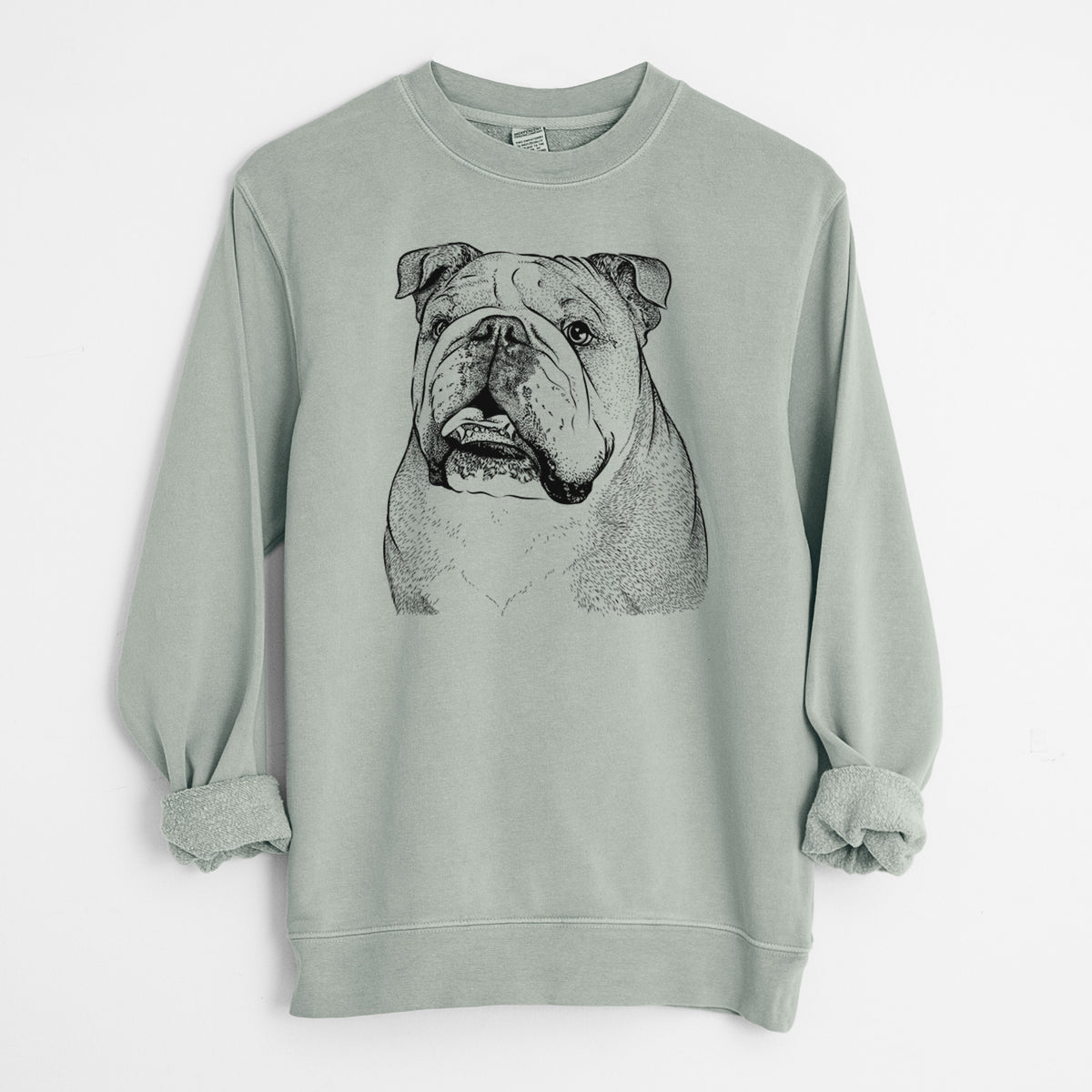 Bare Piggy the English Bulldog - Unisex Pigment Dyed Crew Sweatshirt