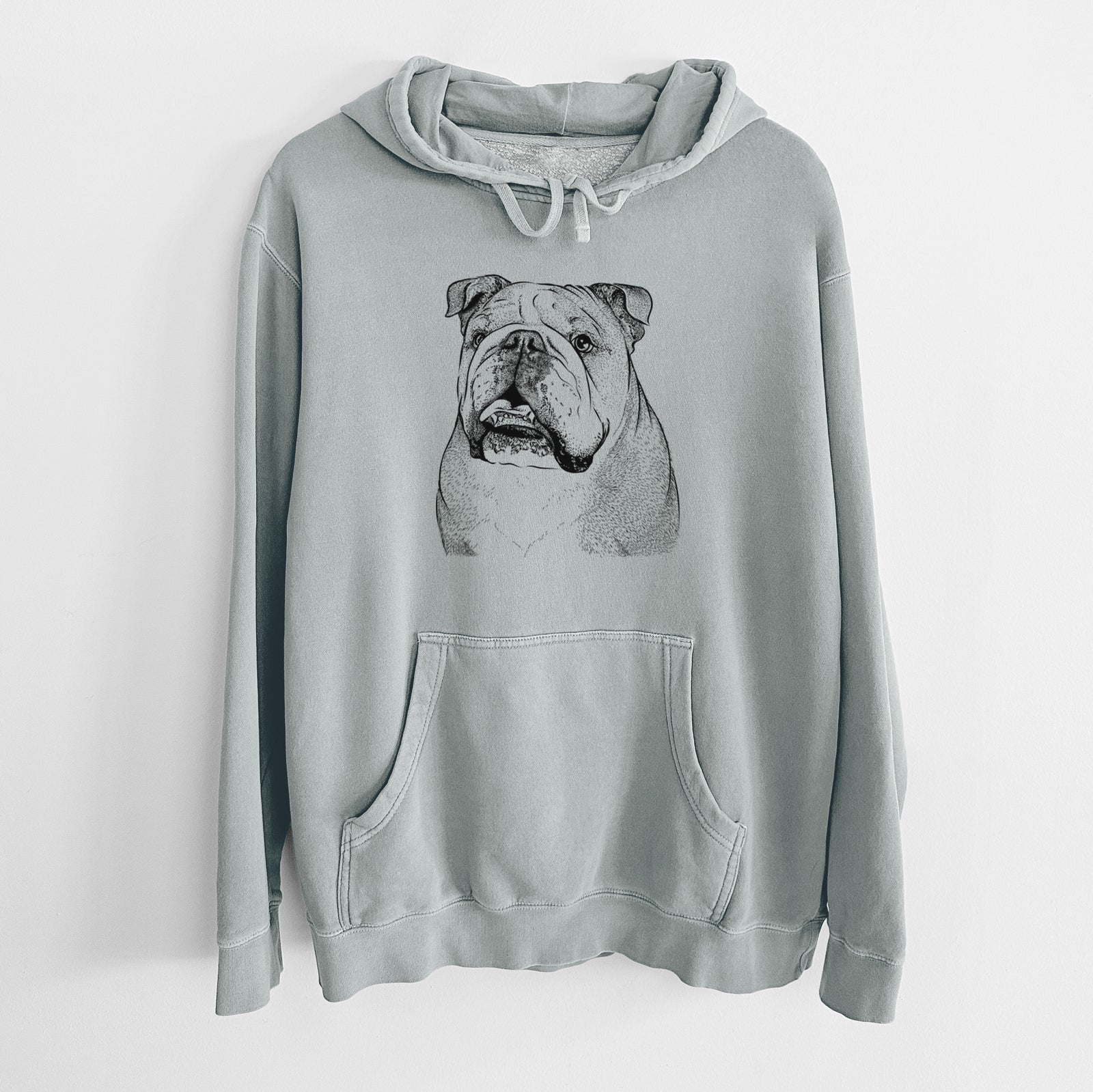 Bare Piggy the English Bulldog - Unisex Pigment Dyed Hoodie