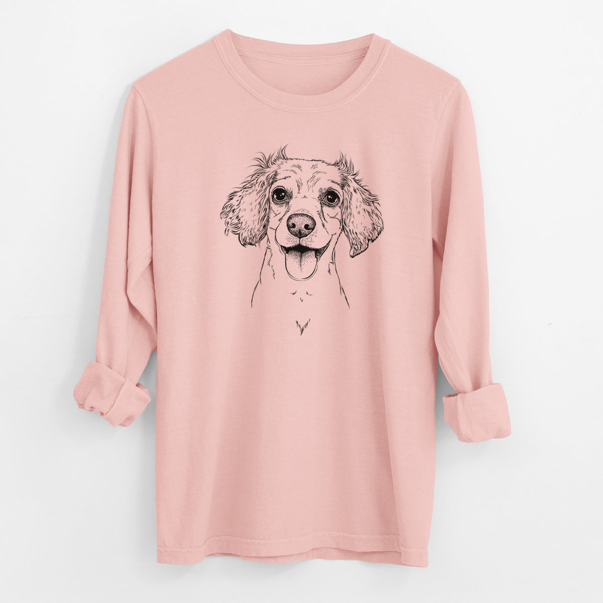 Bare Piglet the Dachshund Mix - Men's Heavyweight 100% Cotton Long Sleeve