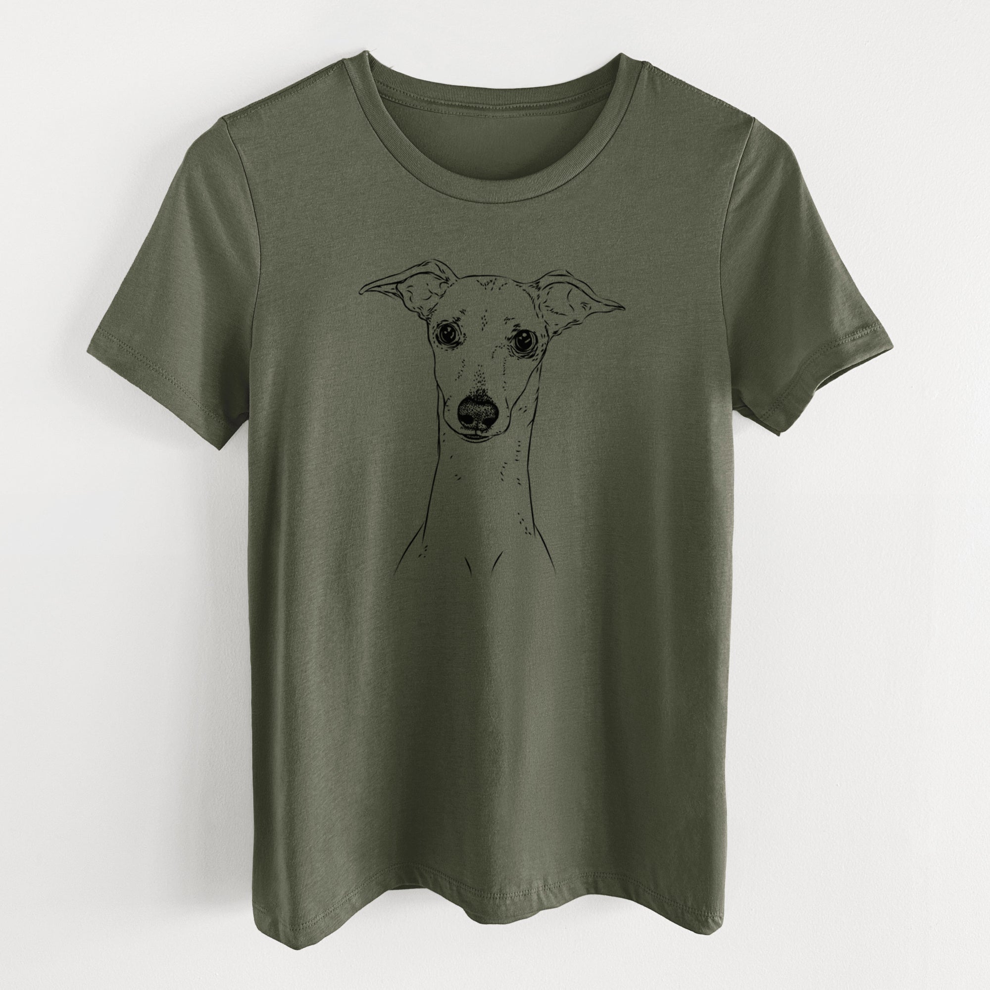 Bare Pip the Italian Greyhound - Women's Lightweight Relaxed Fit 100% Cotton Crewneck