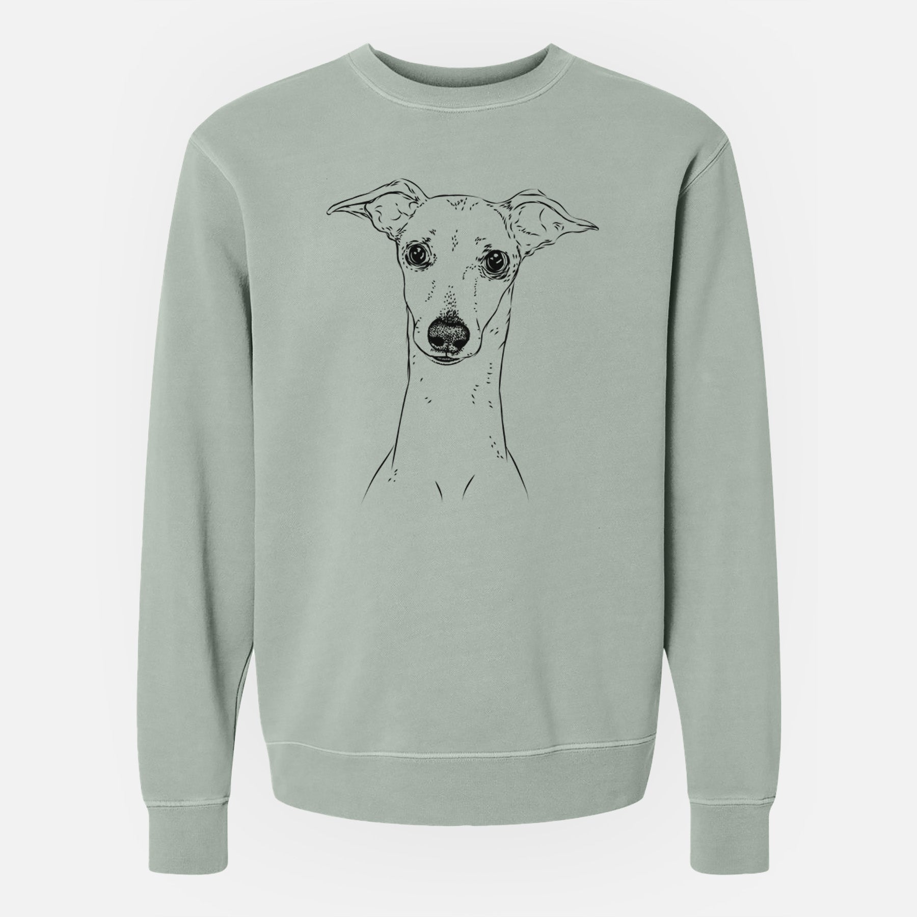 Bare Pip the Italian Greyhound - Unisex Pigment Dyed Crew Sweatshirt