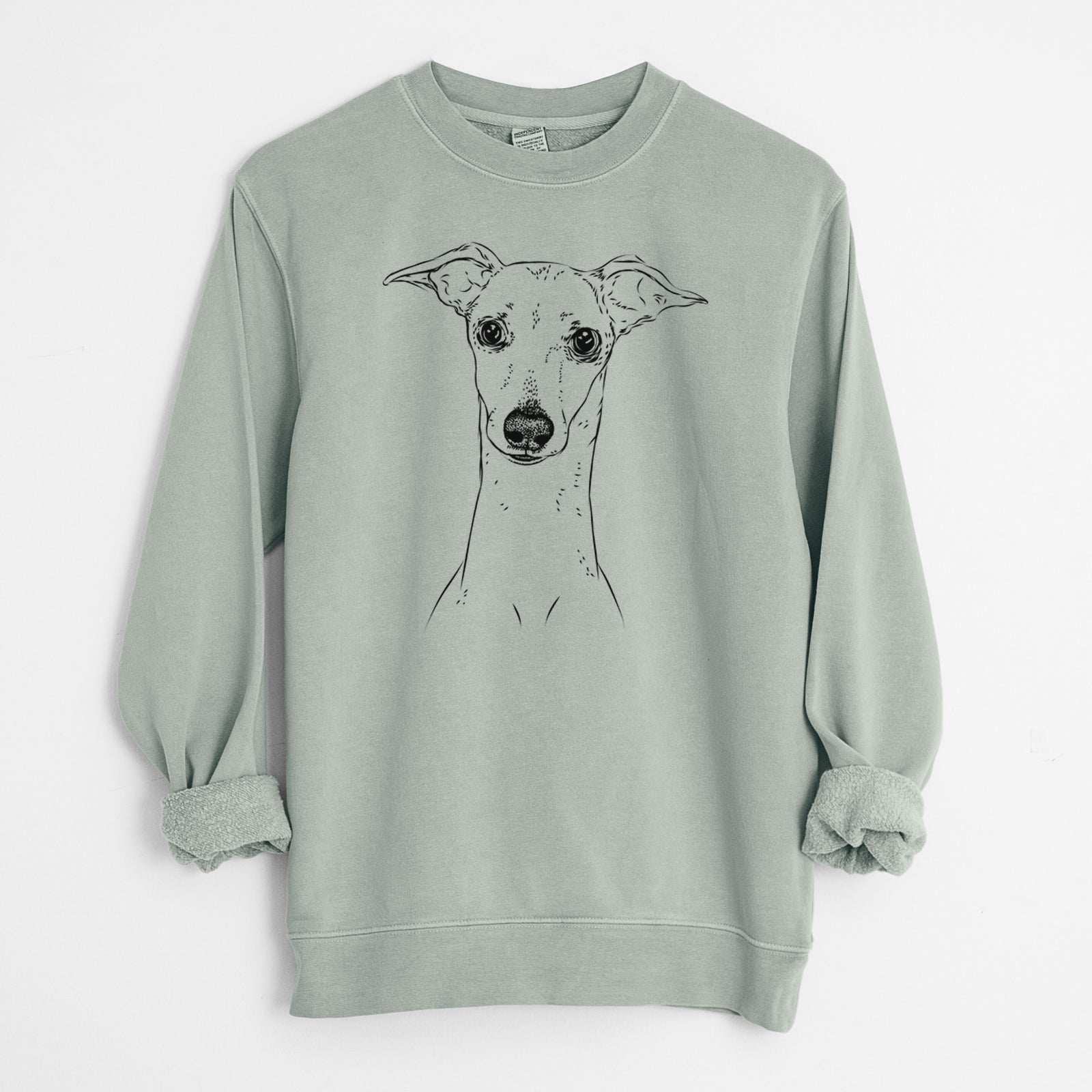Bare Pip the Italian Greyhound - Unisex Pigment Dyed Crew Sweatshirt