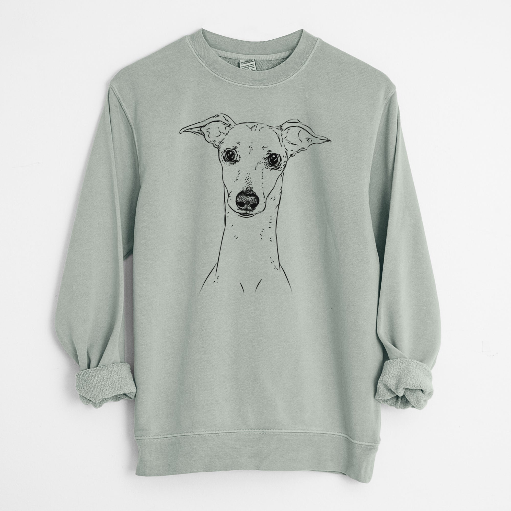 Bare Pip the Italian Greyhound - Unisex Pigment Dyed Crew Sweatshirt