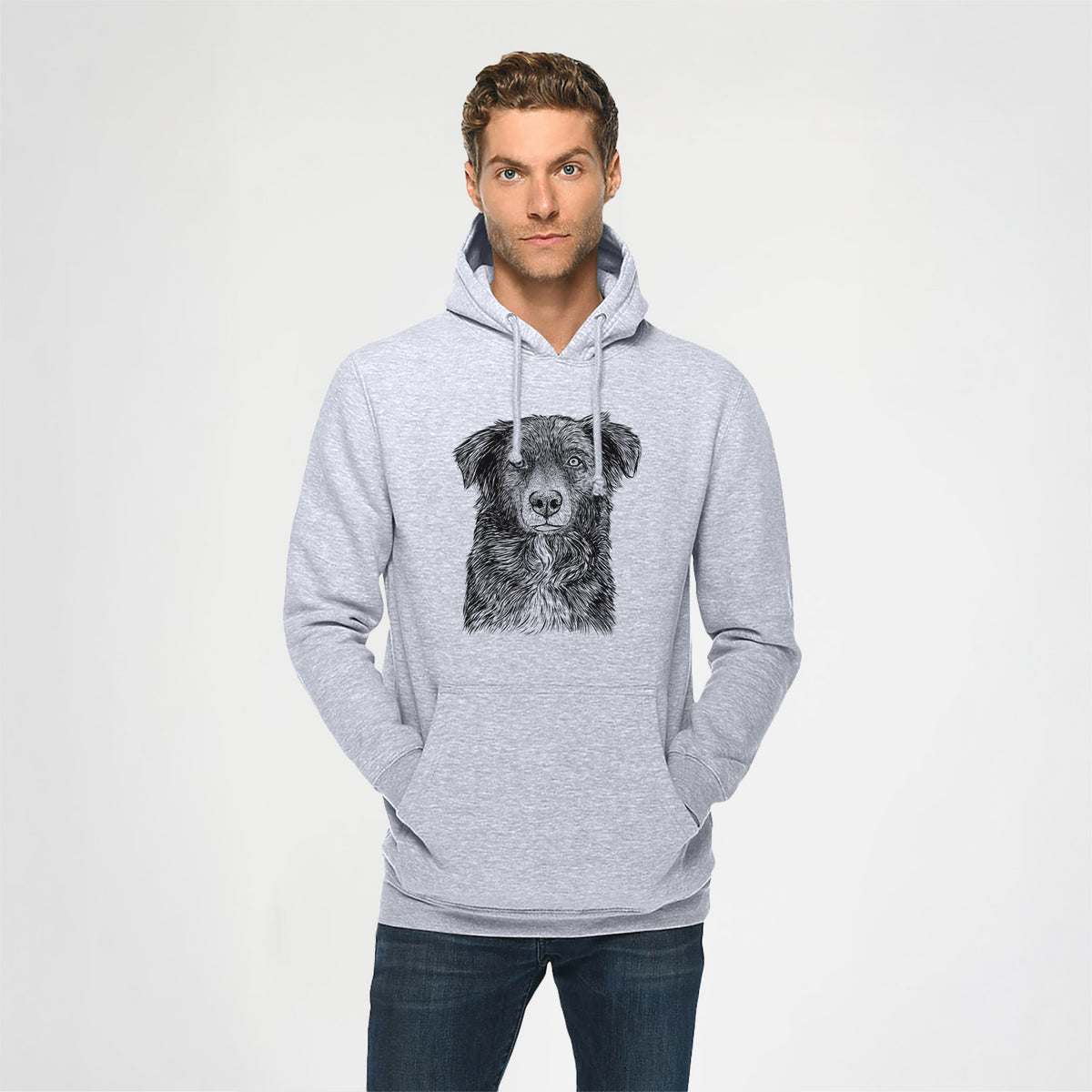Pixel the Australian Shepherd- Heavyweight Fleece Hoodie