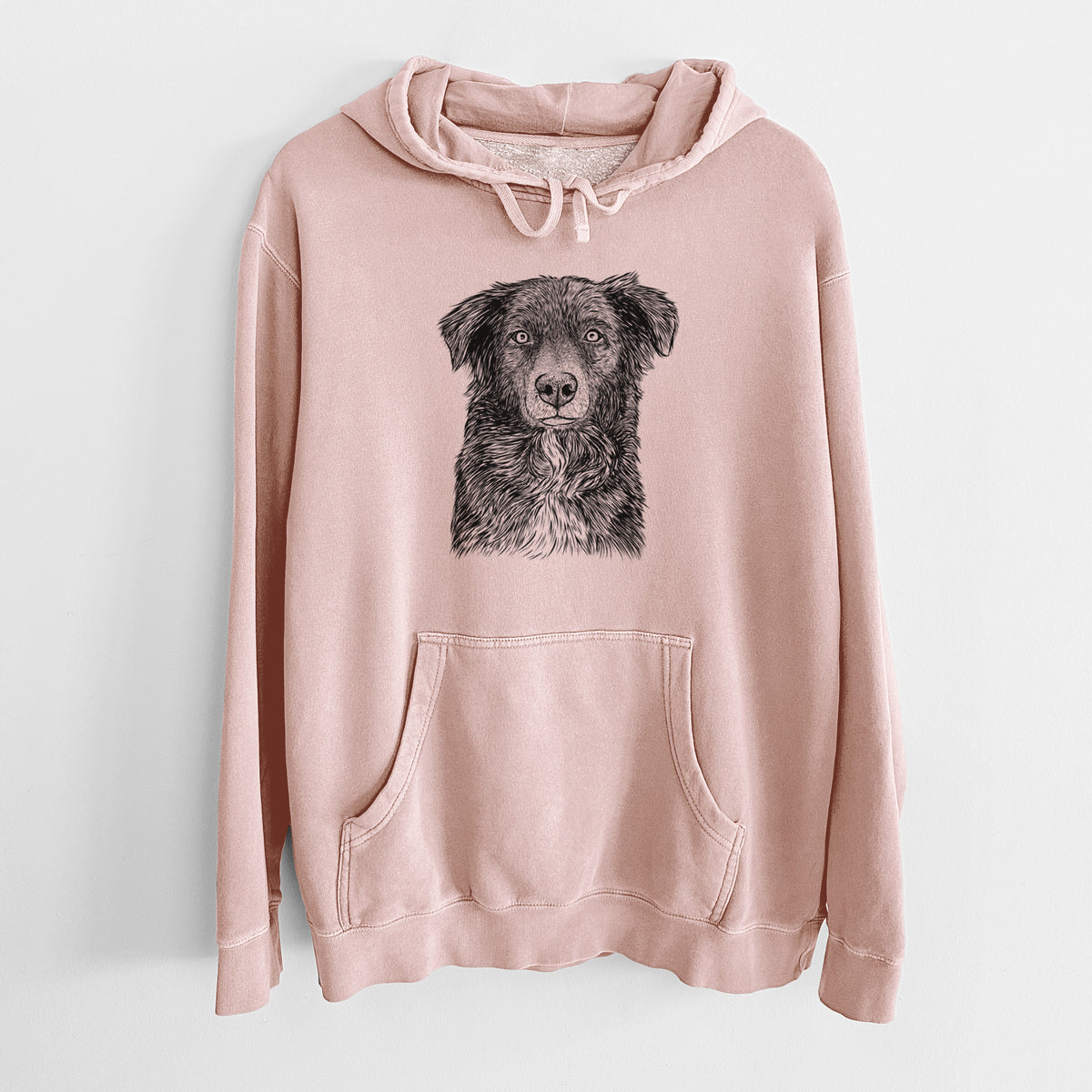 Bare Pixel the Australian Shepherd - Unisex Pigment Dyed Hoodie