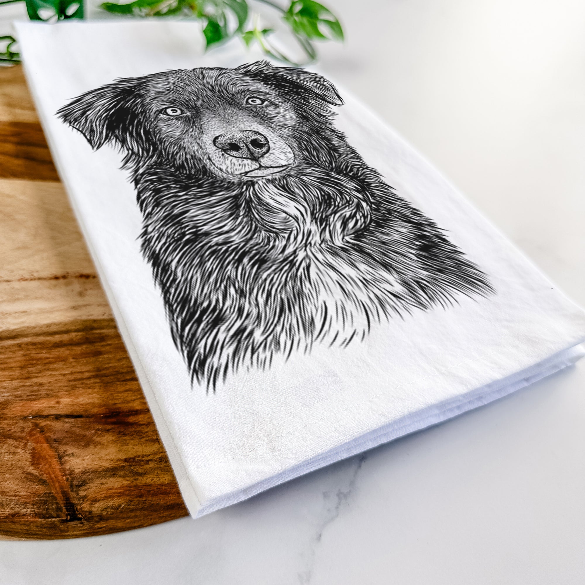 Pixel the Australian Shepherd Tea Towel