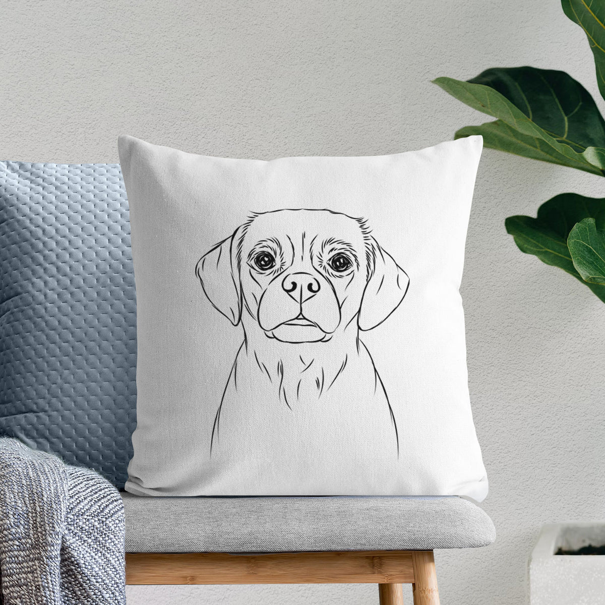 Popcorn the Puggle - Throw Pillow Cover