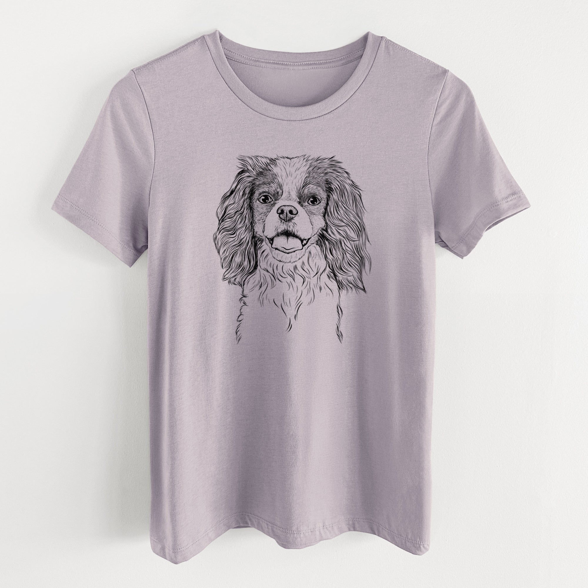 Bare Poppy the Cavalier King Charles Spaniel - Women's Lightweight Relaxed Fit 100% Cotton Crewneck
