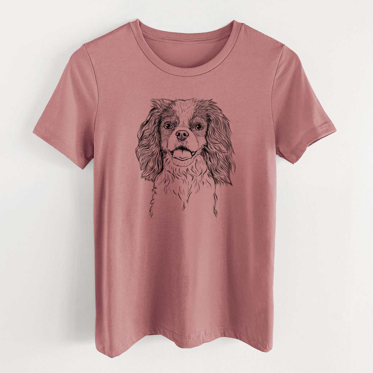 Bare Poppy the Cavalier King Charles Spaniel - Women's Lightweight Relaxed Fit 100% Cotton Crewneck