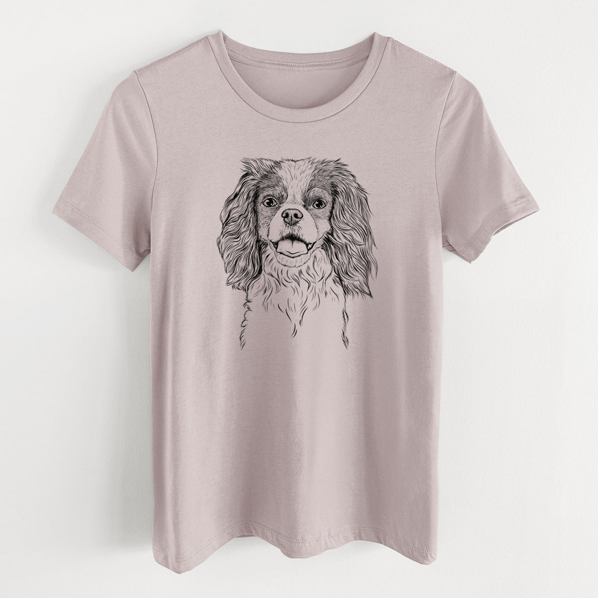 Bare Poppy the Cavalier King Charles Spaniel - Women's Lightweight Relaxed Fit 100% Cotton Crewneck