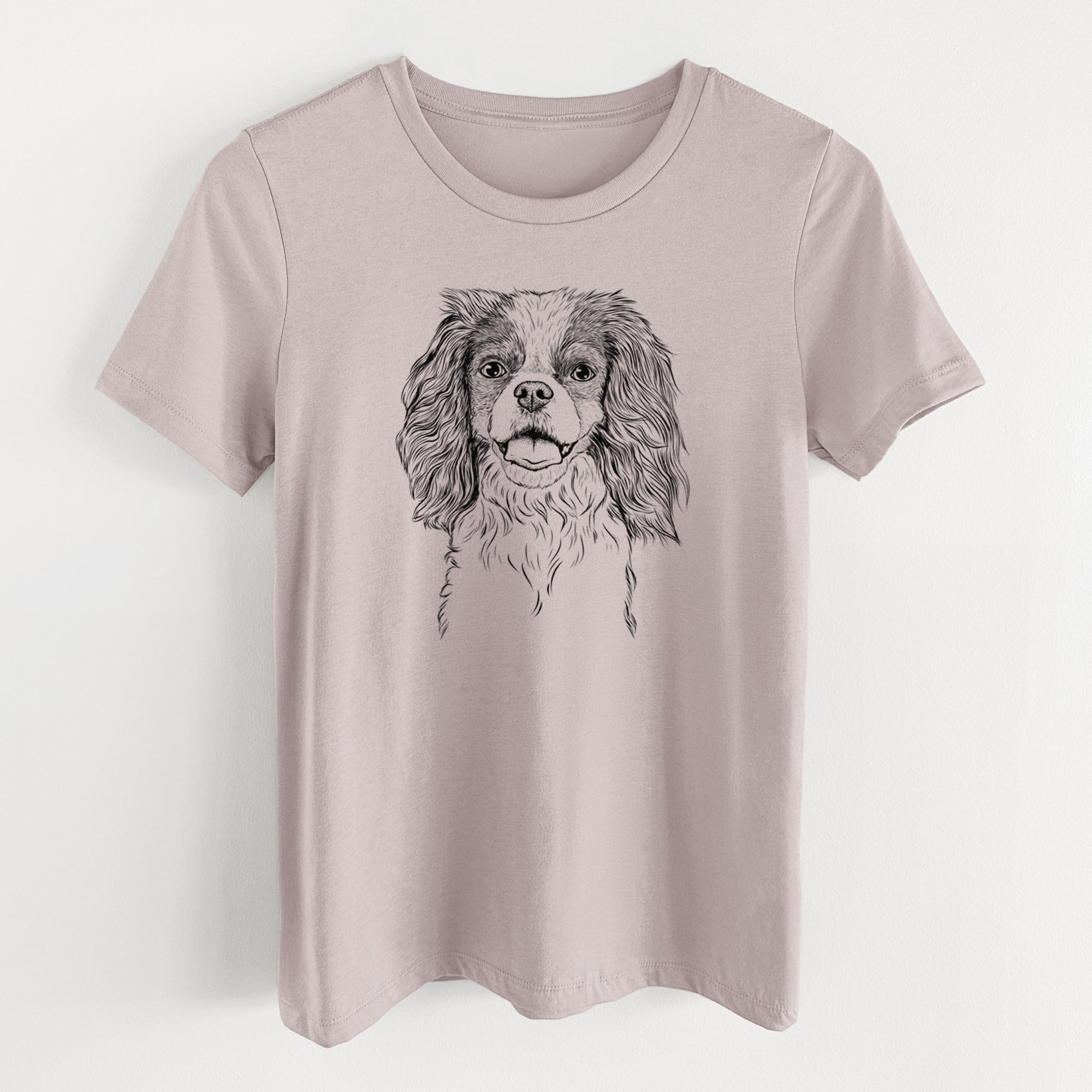 Bare Poppy the Cavalier King Charles Spaniel - Women's Lightweight Relaxed Fit 100% Cotton Crewneck