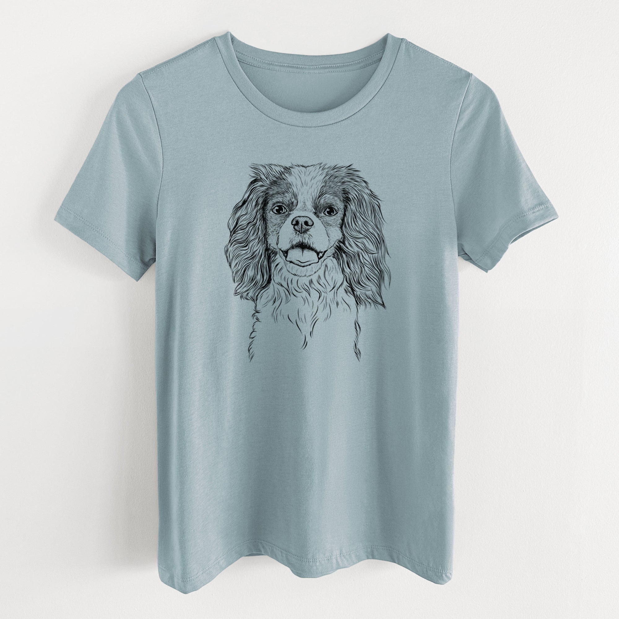 Bare Poppy the Cavalier King Charles Spaniel - Women's Lightweight Relaxed Fit 100% Cotton Crewneck