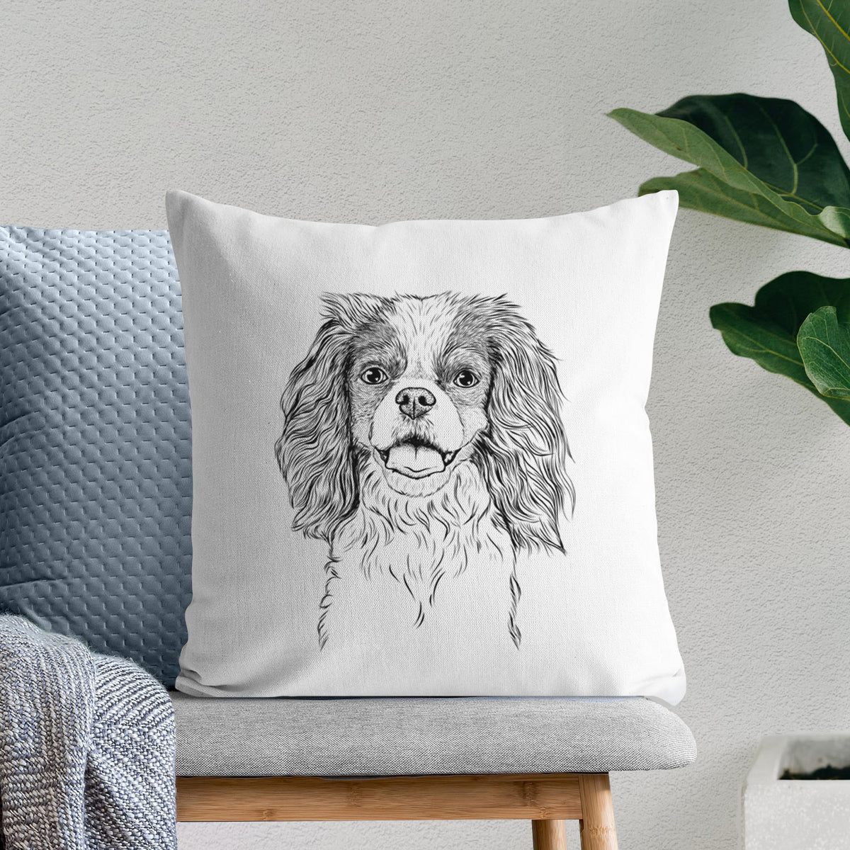 Poppy the Cavalier King Charles Spaniel - Throw Pillow Cover