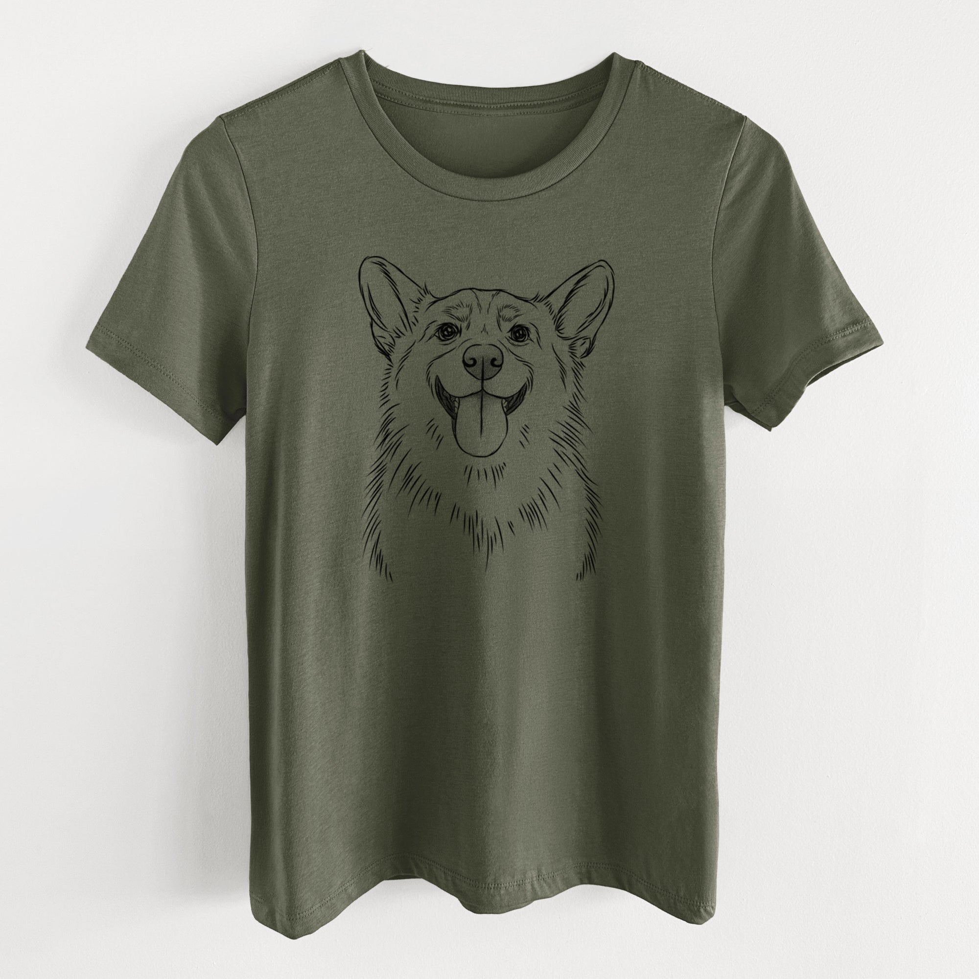 Bare Porter the Pembroke Welsh Corgi - Women's Lightweight Relaxed Fit 100% Cotton Crewneck