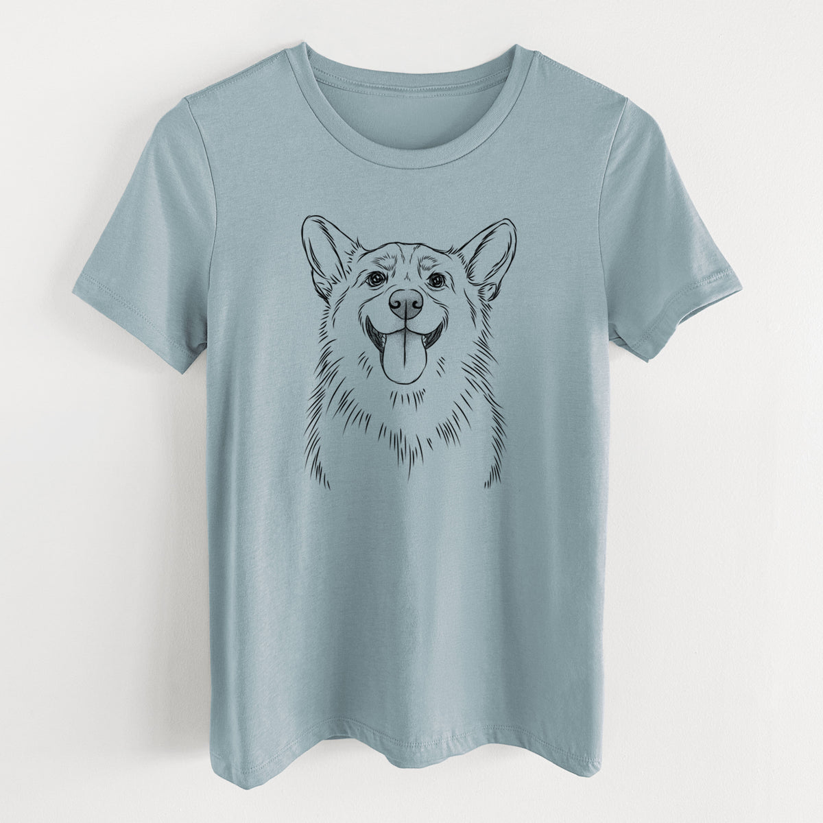 Bare Porter the Pembroke Welsh Corgi - Women's Lightweight Relaxed Fit 100% Cotton Crewneck
