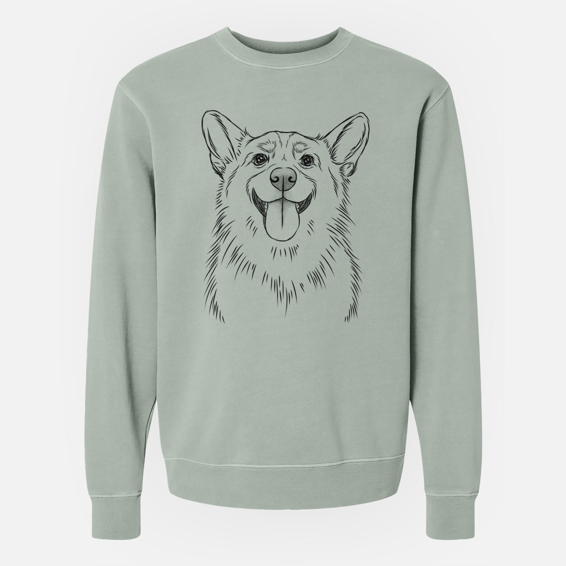 Bare Porter the Pembroke Welsh Corgi - Unisex Pigment Dyed Crew Sweatshirt