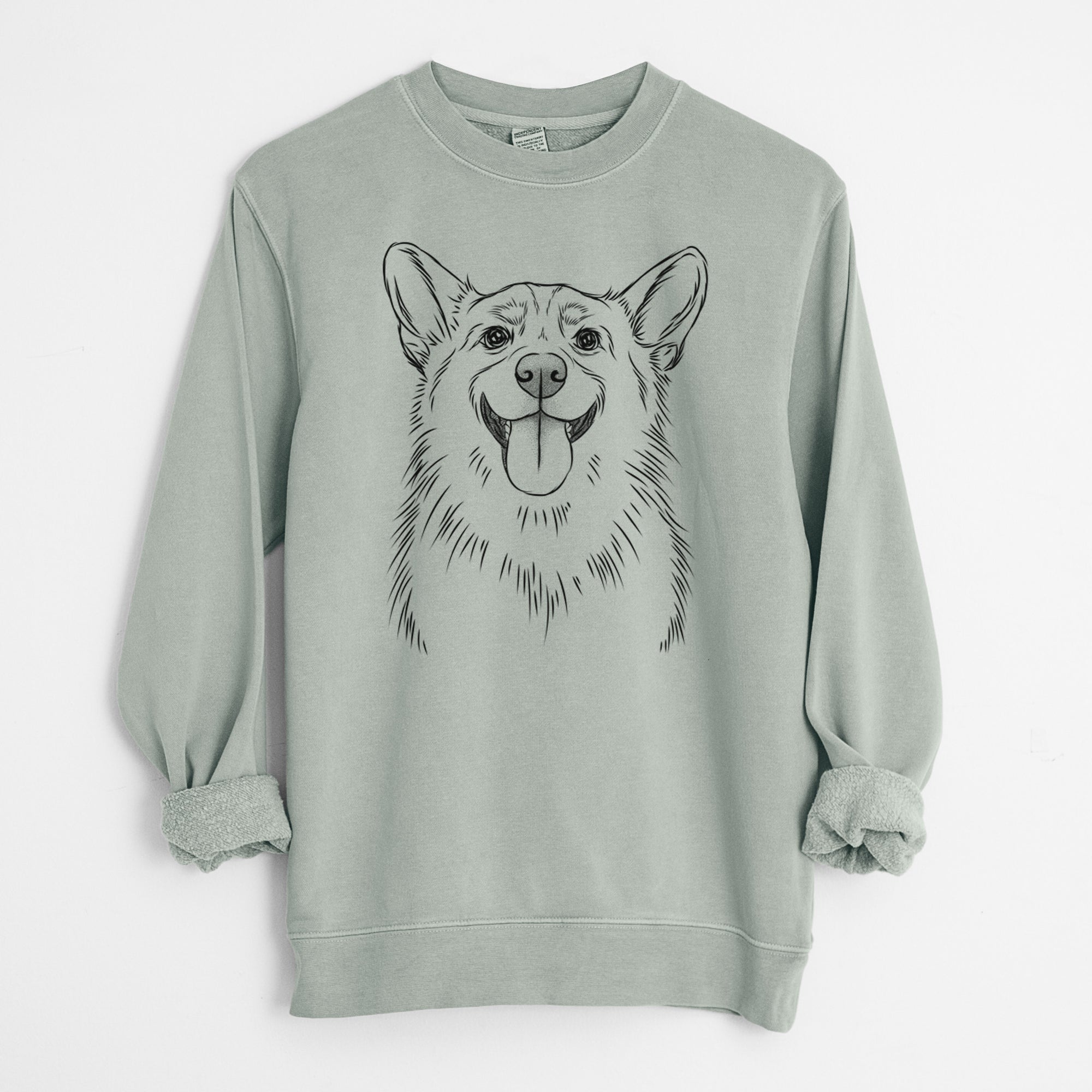 Bare Porter the Pembroke Welsh Corgi - Unisex Pigment Dyed Crew Sweatshirt