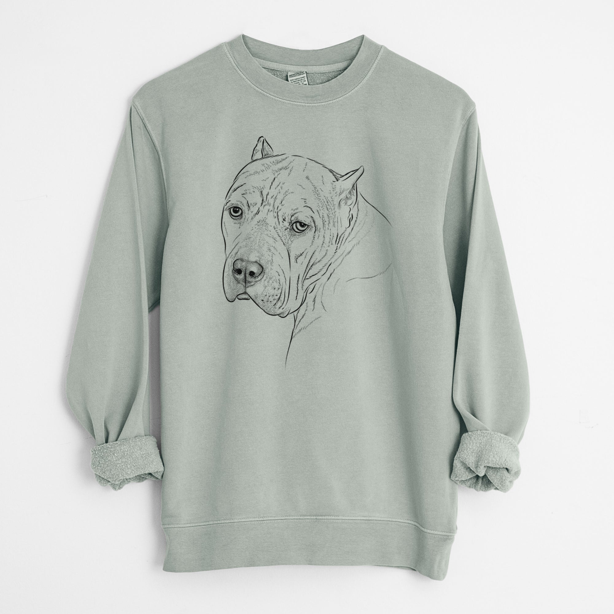 Bare Precious the Staffordshire Terrier - Unisex Pigment Dyed Crew Sweatshirt